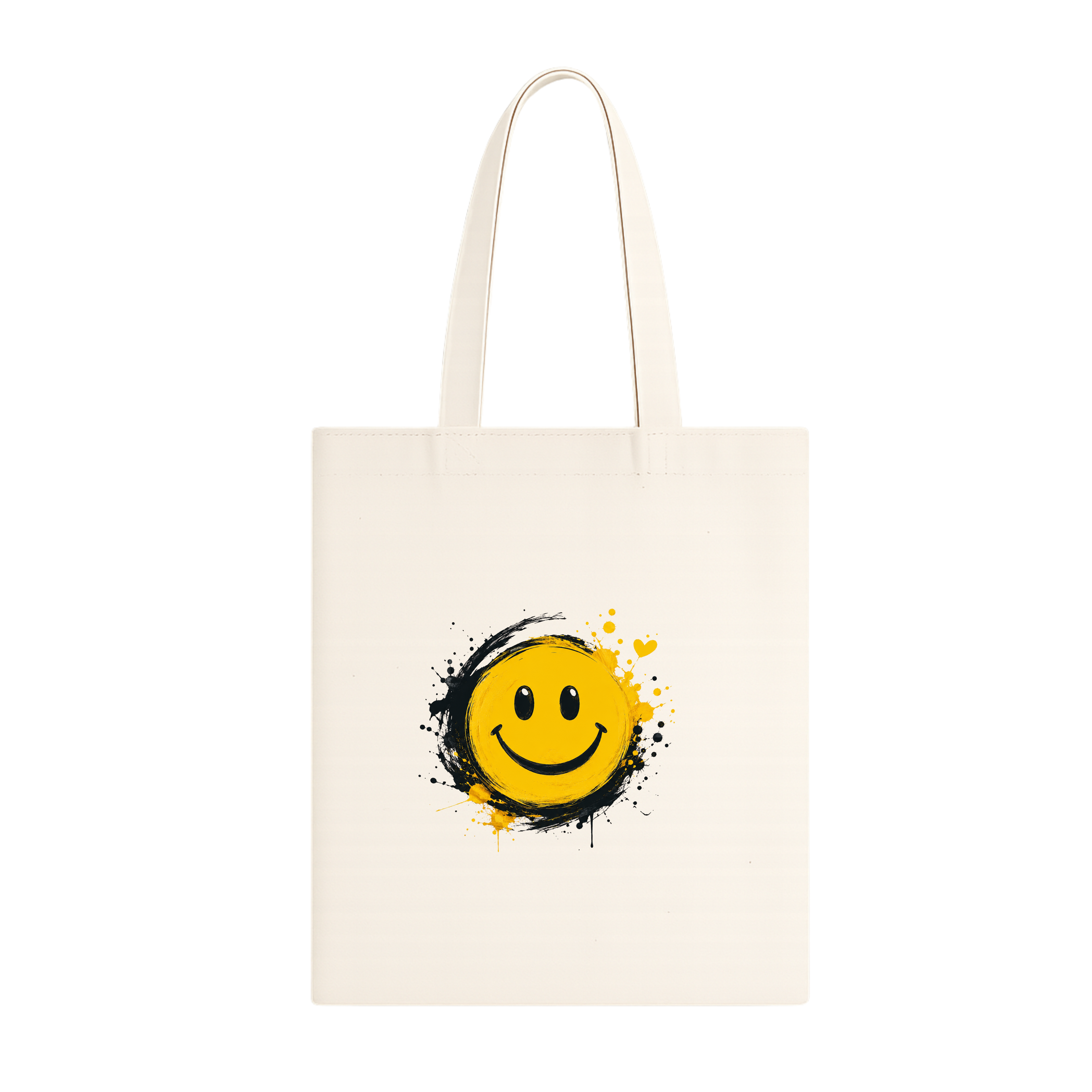 Somokriti Premium Cotton Tote Bag - Happy Vibes | 220 GSM | Printed | 12x14 Inch