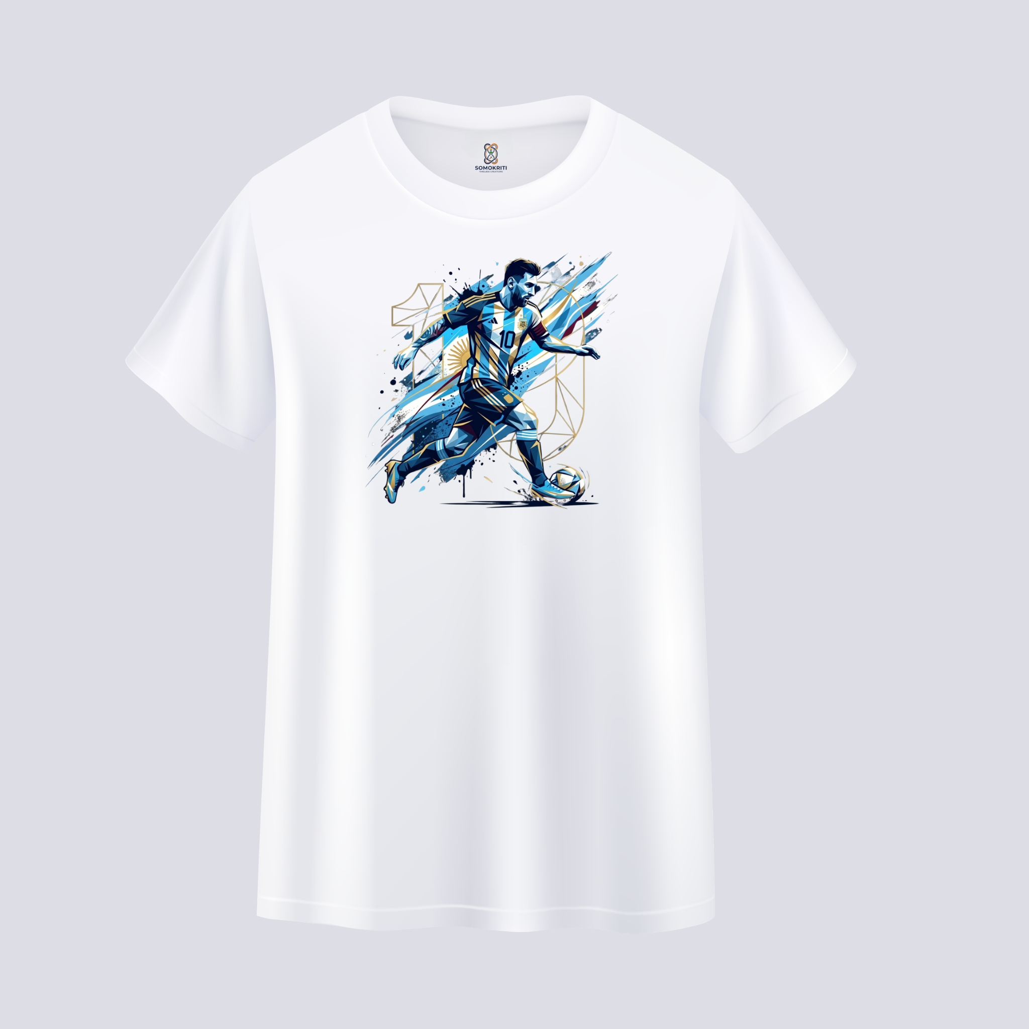 Somokriti Unisex Premium Cotton Printed T-Shirt - The G.O.A.T. | Regular Fit, Half Sleeve, Round Neck