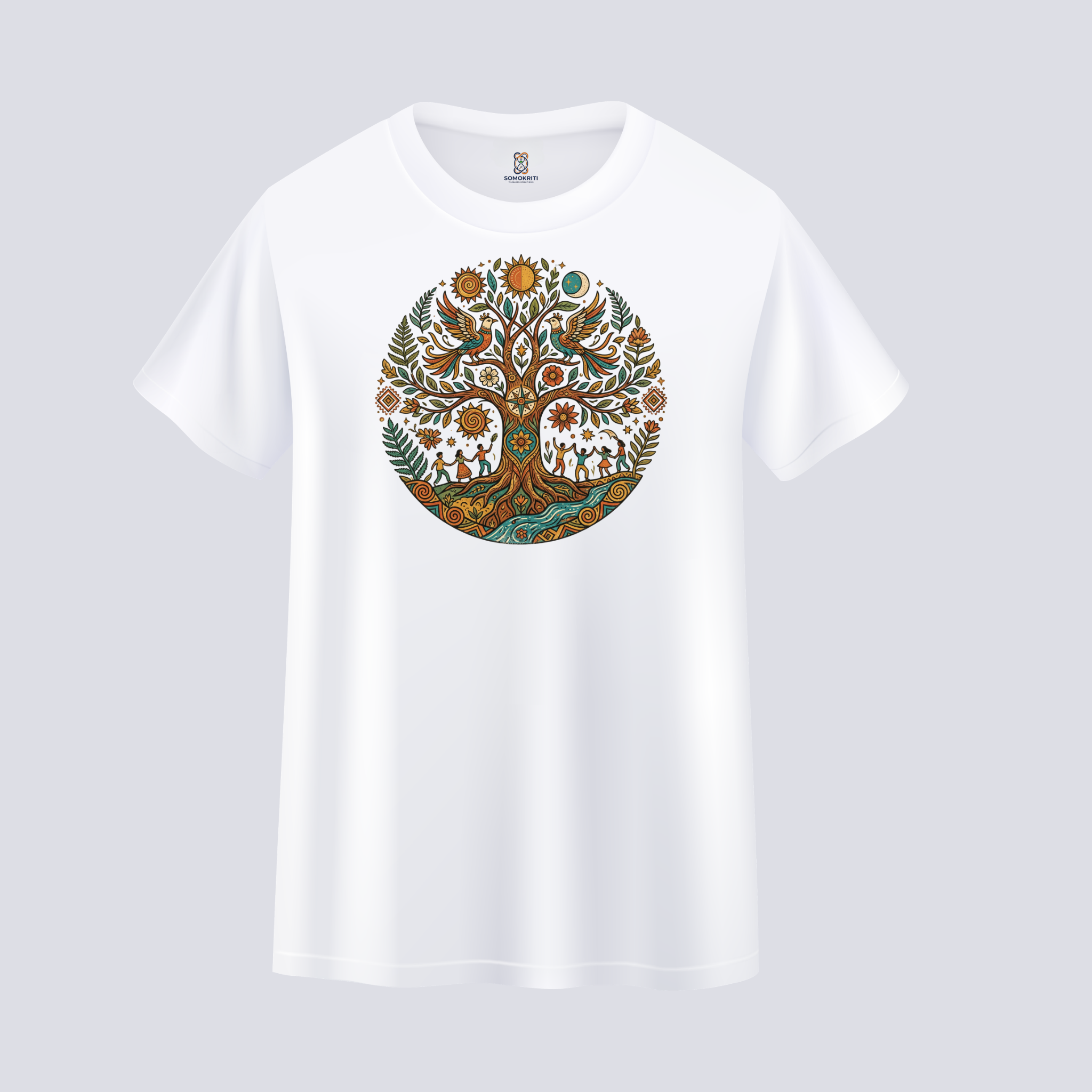 Somokriti Unisex Premium Cotton Printed T-Shirt - The Eternal Bond | Regular Fit, Half Sleeve, Round Neck