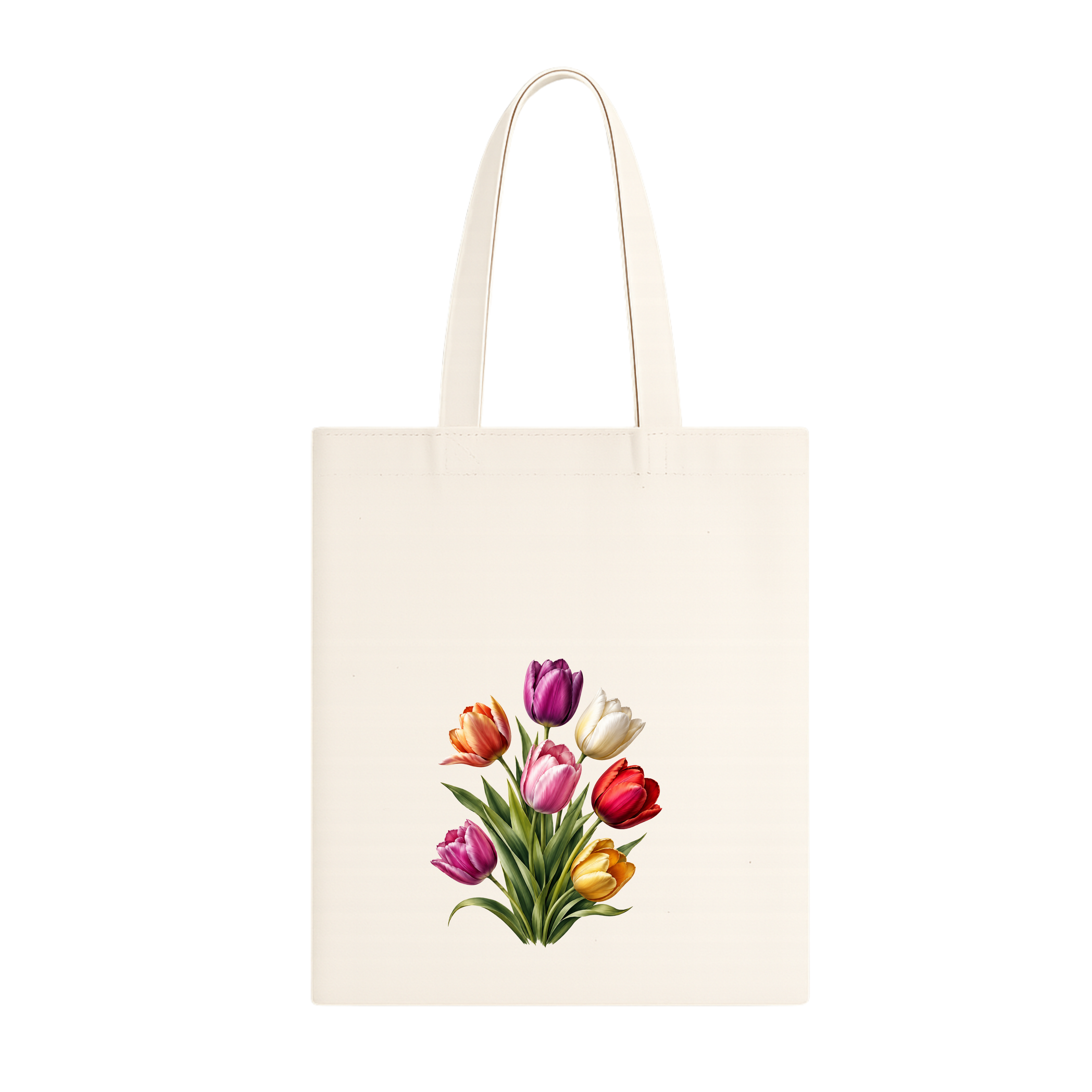 Somokriti Premium Cotton Tote Bag - Tulip Bloom | 220 GSM | Printed | 12x14 Inch