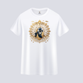 Somokriti Unisex Premium Cotton Printed T-Shirt - The Divine Melody | Golden Krishna & Peacock Aura | Regular Fit, Half Sleeve, Round Neck