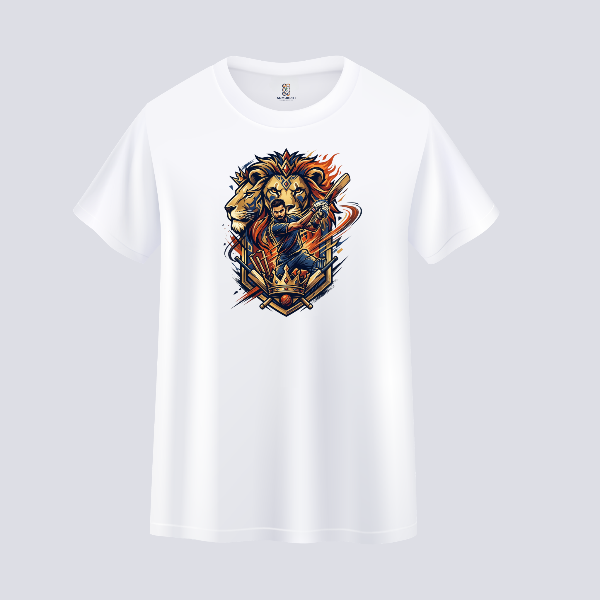 Somokriti Unisex Premium Cotton Printed T-Shirt - The King’s Roar | Regular Fit, Half Sleeve, Round Neck