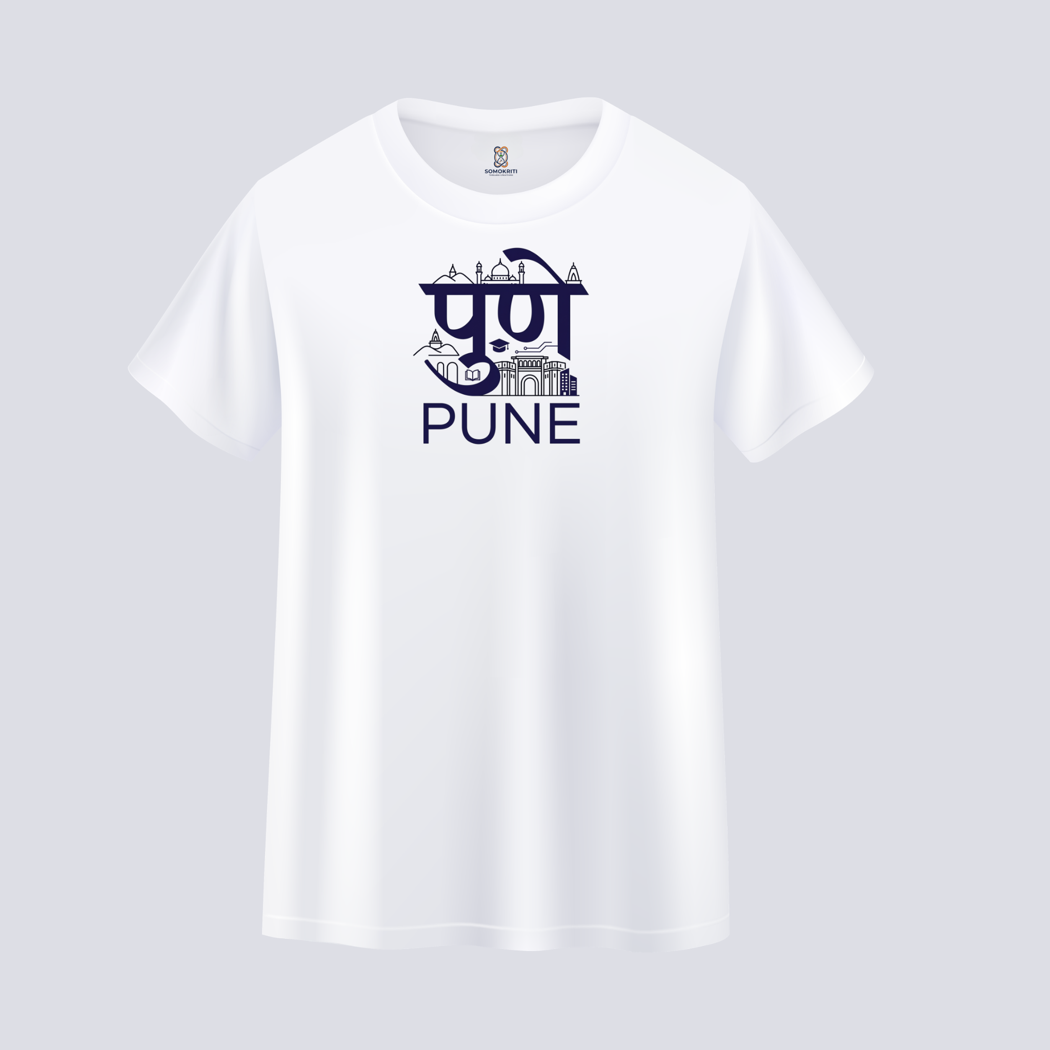 Somokriti Unisex Premium Cotton Printed T-Shirt - The Cultural Capital | Pune Heritage | Regular Fit, Half Sleeve, Round Neck