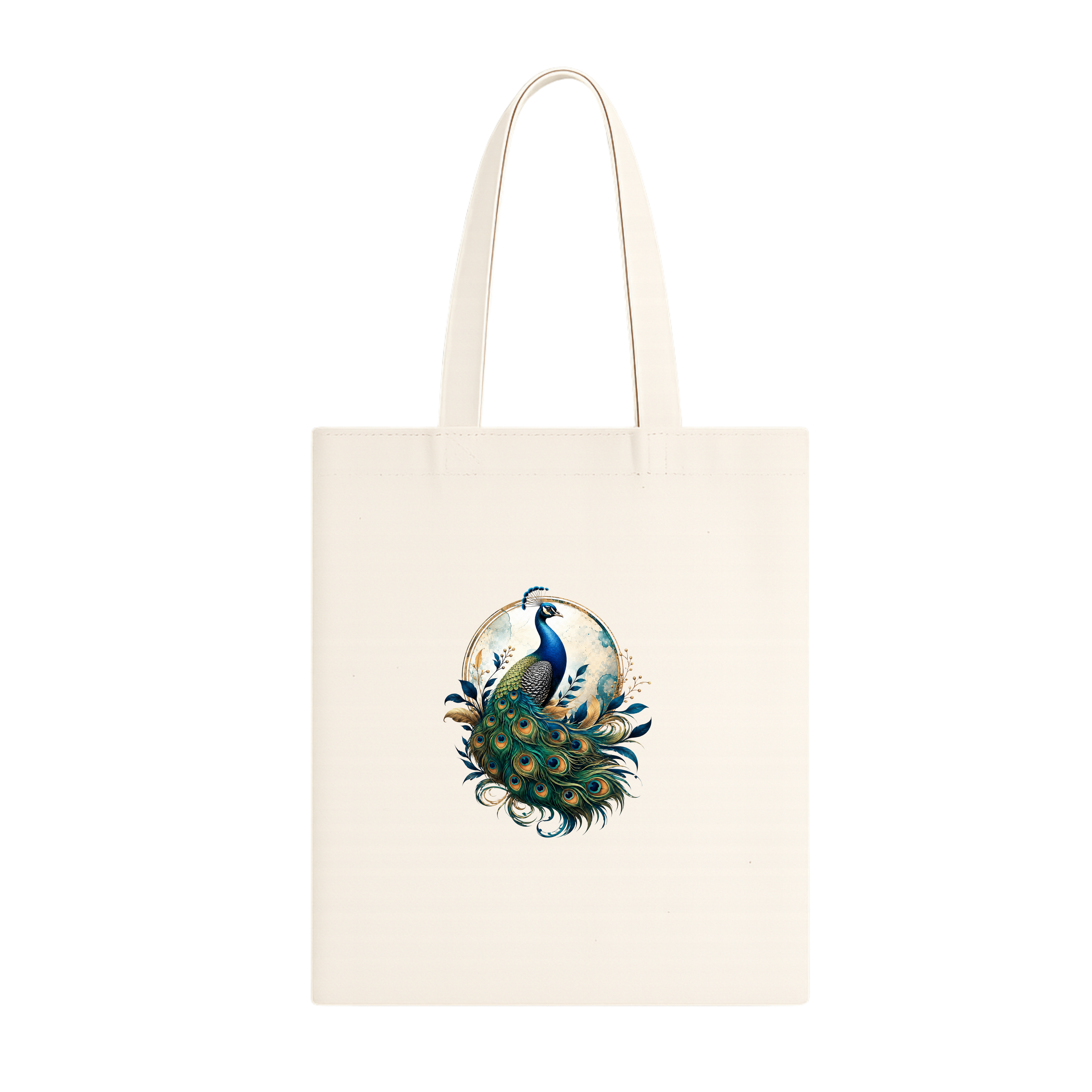 Somokriti Premium Cotton Tote Bag - Royal Peacock | 220 GSM | Printed | 12x14 Inch