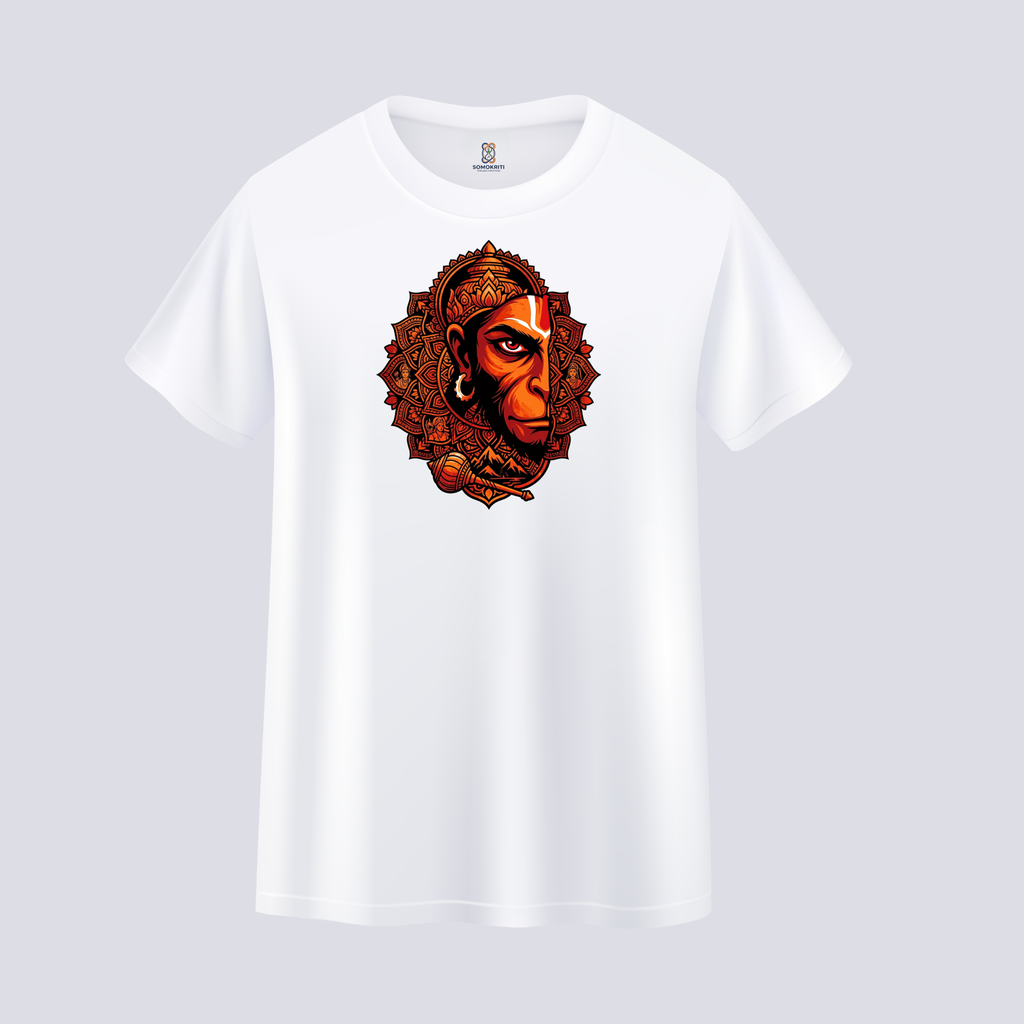 Somokriti Unisex Premium Cotton Printed T-Shirt - The Mighty Bajrangi | Regular Fit, Half Sleeve, Round Neck