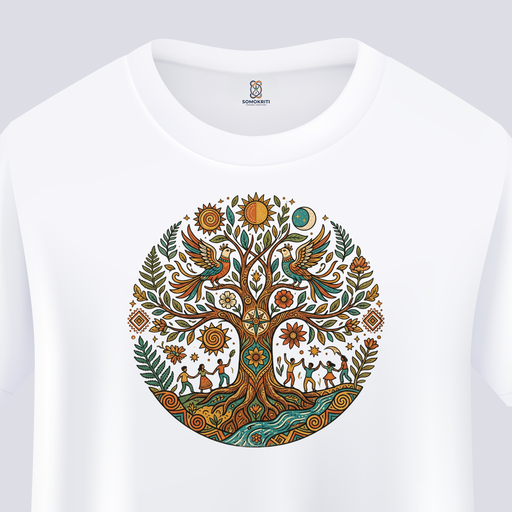 Somokriti Unisex Premium Cotton Printed T-Shirt - The Eternal Bond | Regular Fit, Half Sleeve, Round Neck