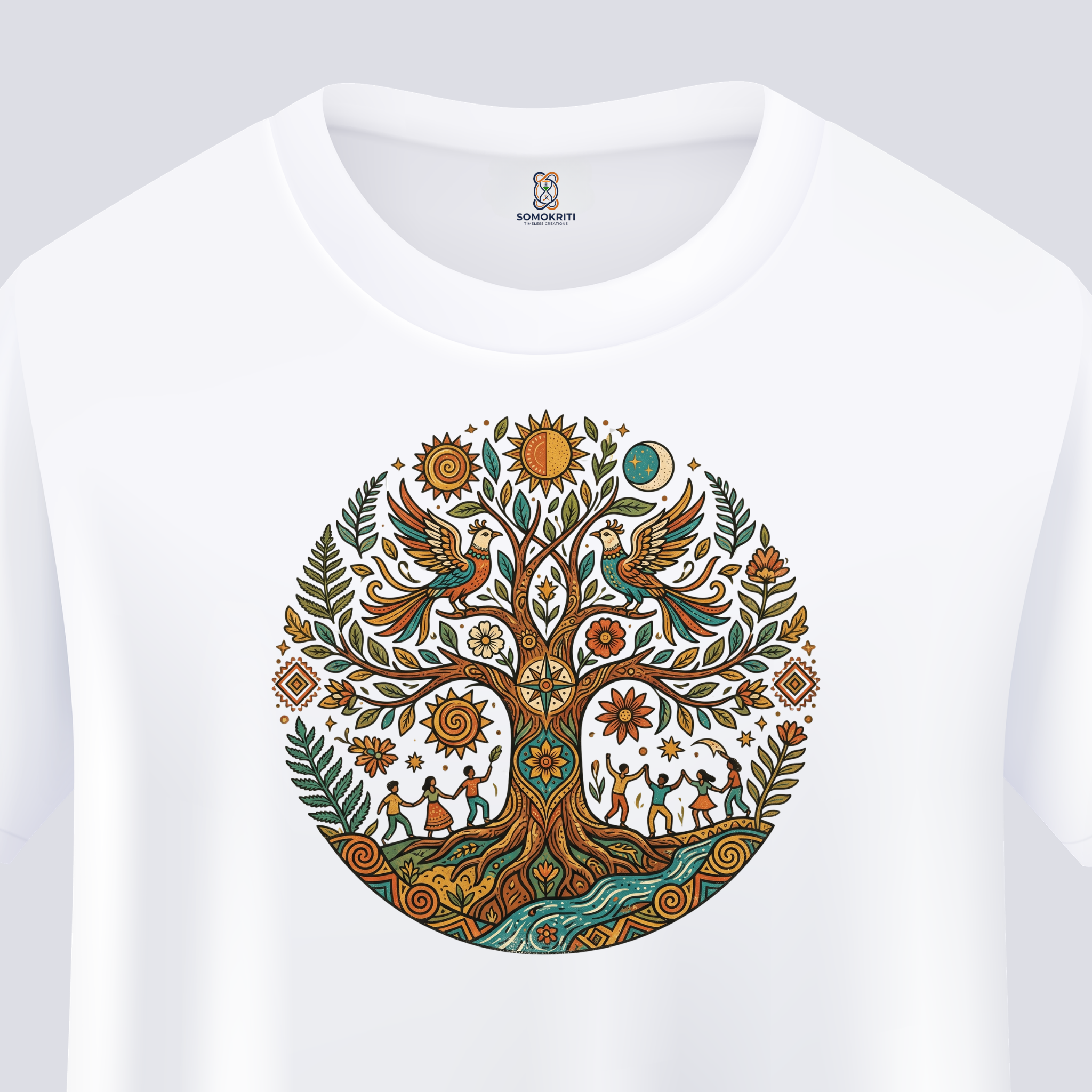 Somokriti Unisex Premium Cotton Printed T-Shirt - The Eternal Bond | Regular Fit, Half Sleeve, Round Neck