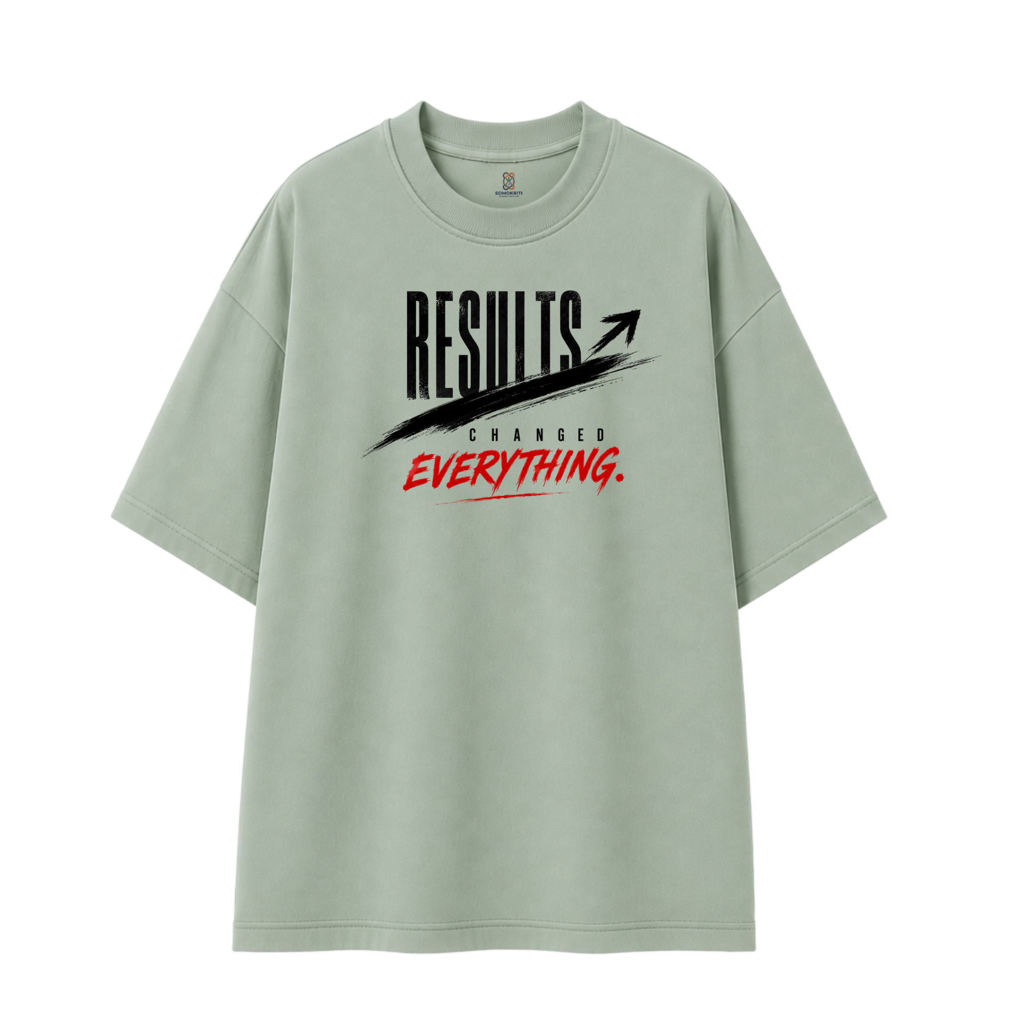 Somokriti Premium Cotton Printed T-Shirt - Bold Results | Oversized Fit, Half Sleeve, Round Neck | Unisex
