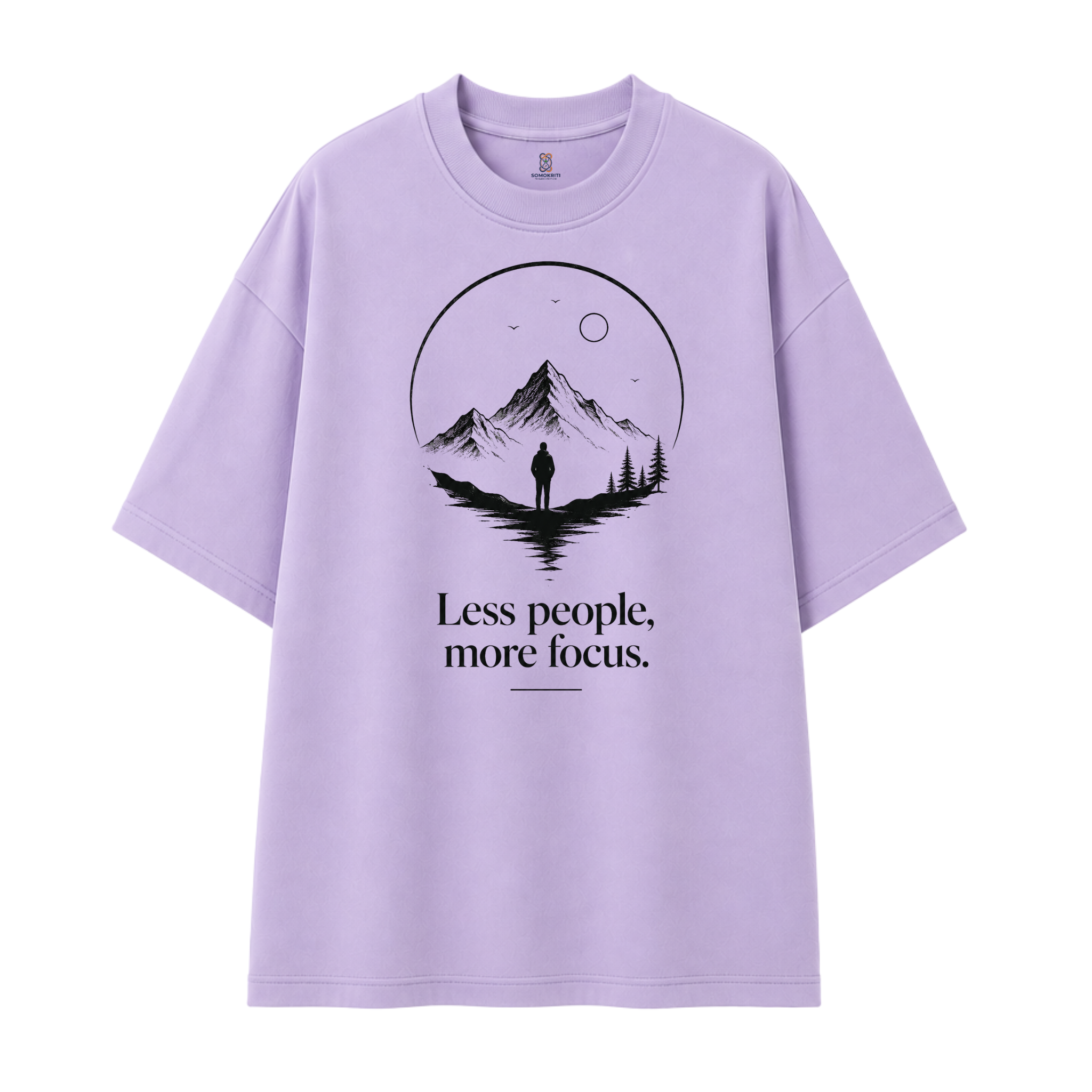 Somokriti Premium Cotton Printed T-Shirt - Silent Focus | Oversized Fit, Half Sleeve, Round Neck | Unisex