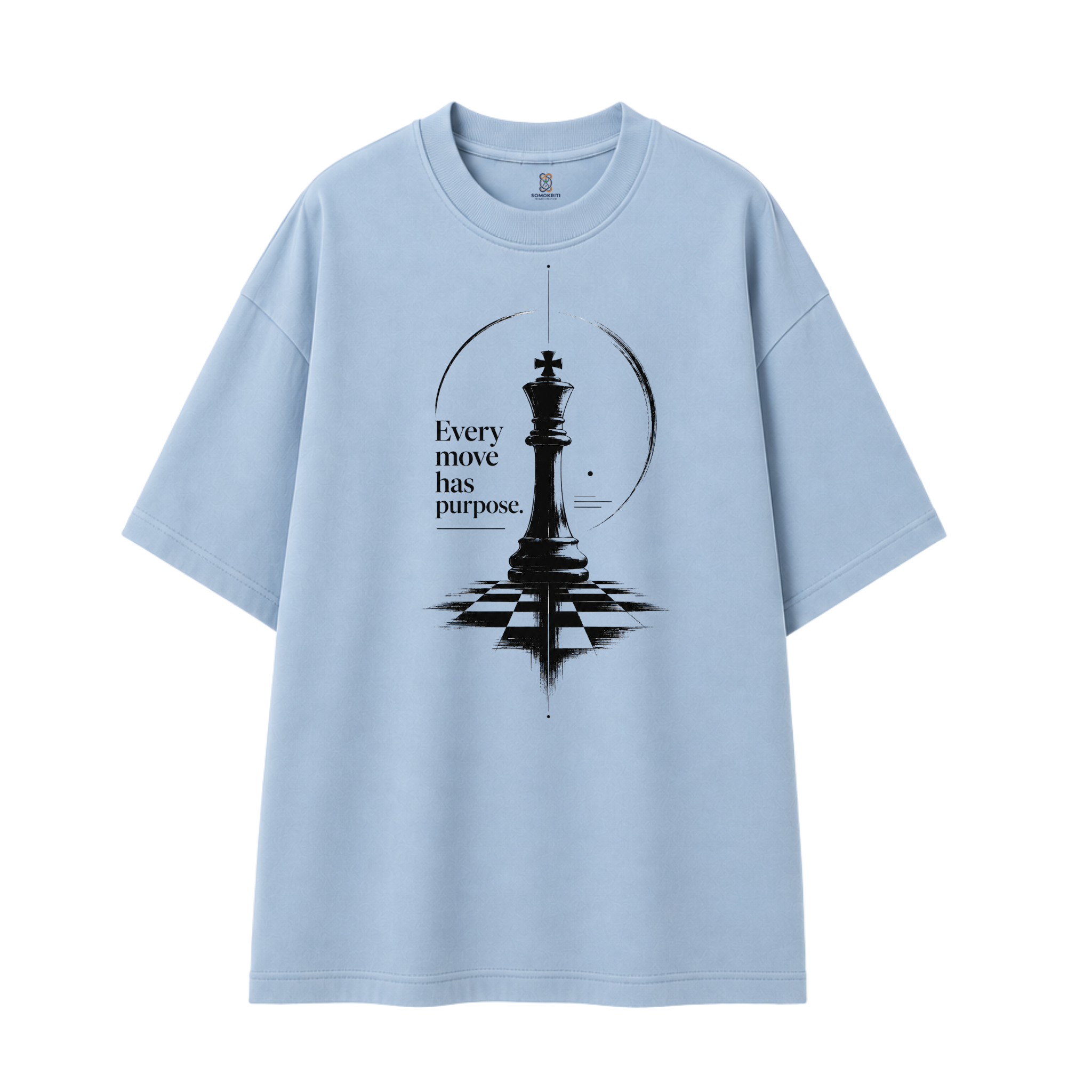 Somokriti Premium Cotton Printed T-Shirt - Strategic Vision | Oversized Fit, Half Sleeve, Round Neck | Unisex