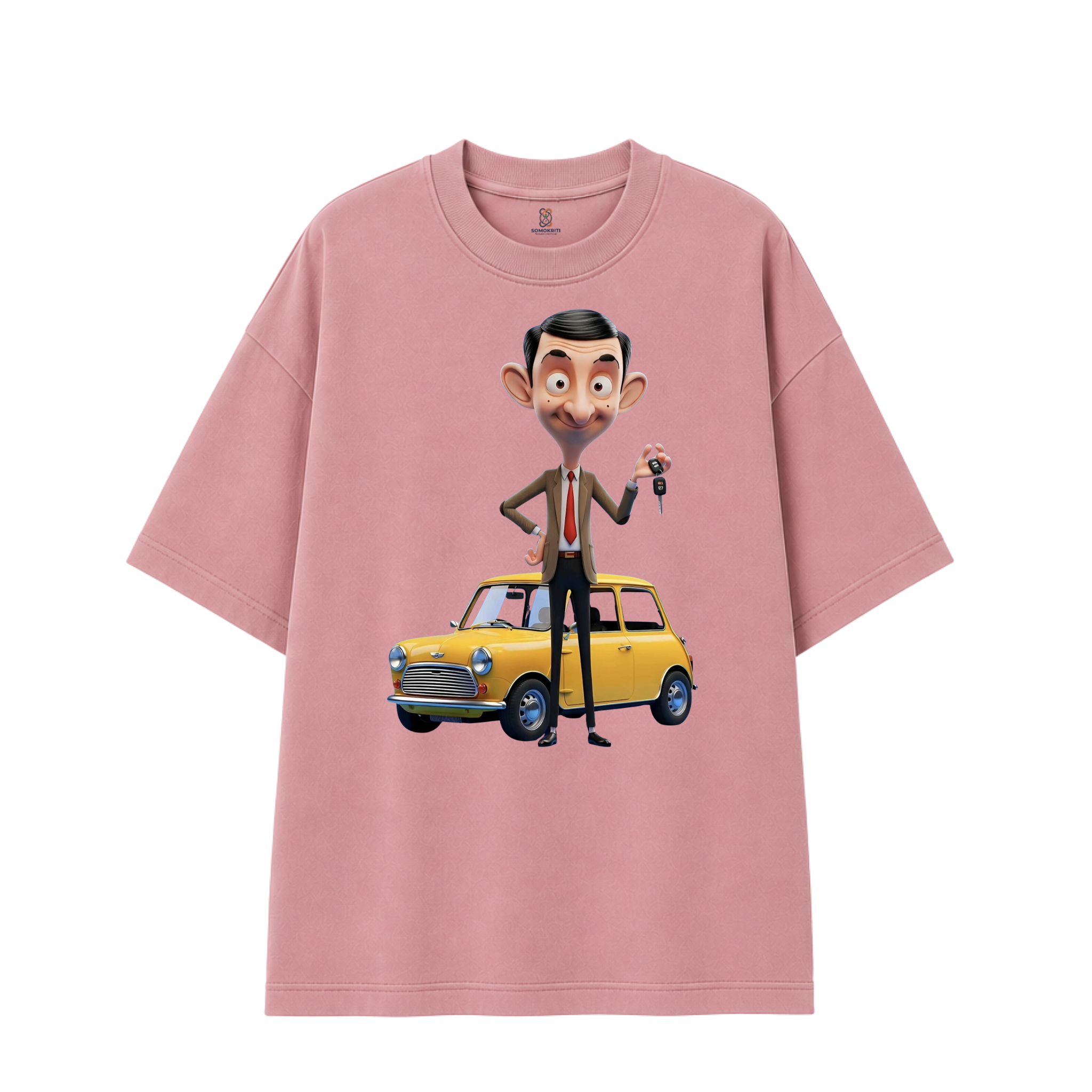 Somokriti Premium Cotton Printed T-Shirt - Bean Adventures | Oversized Fit, Half Sleeve, Round Neck | Unisex