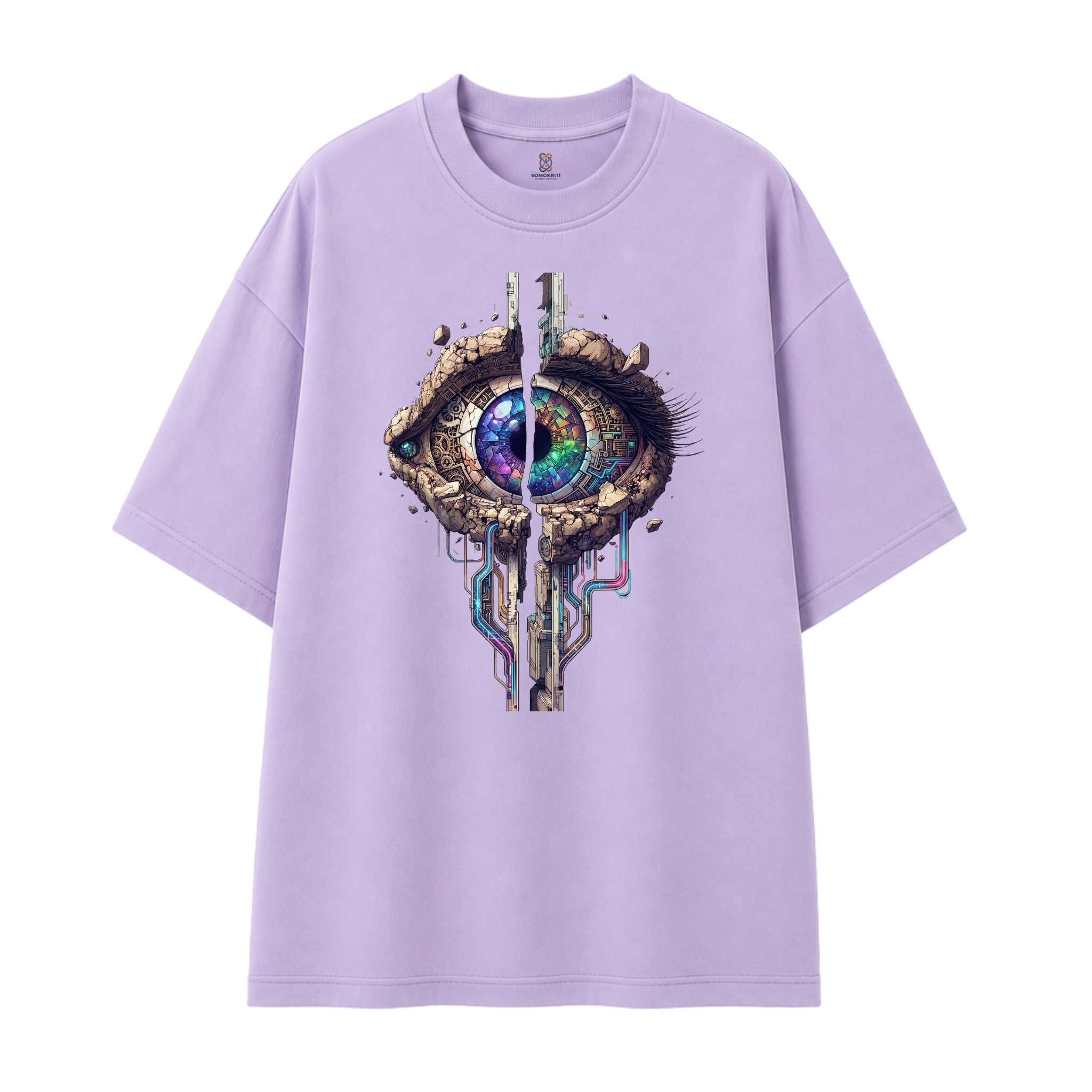 Somokriti Premium Cotton Printed T-Shirt - Digital Vision | Oversized Fit, Half Sleeve, Round Neck | Unisex (Copy)