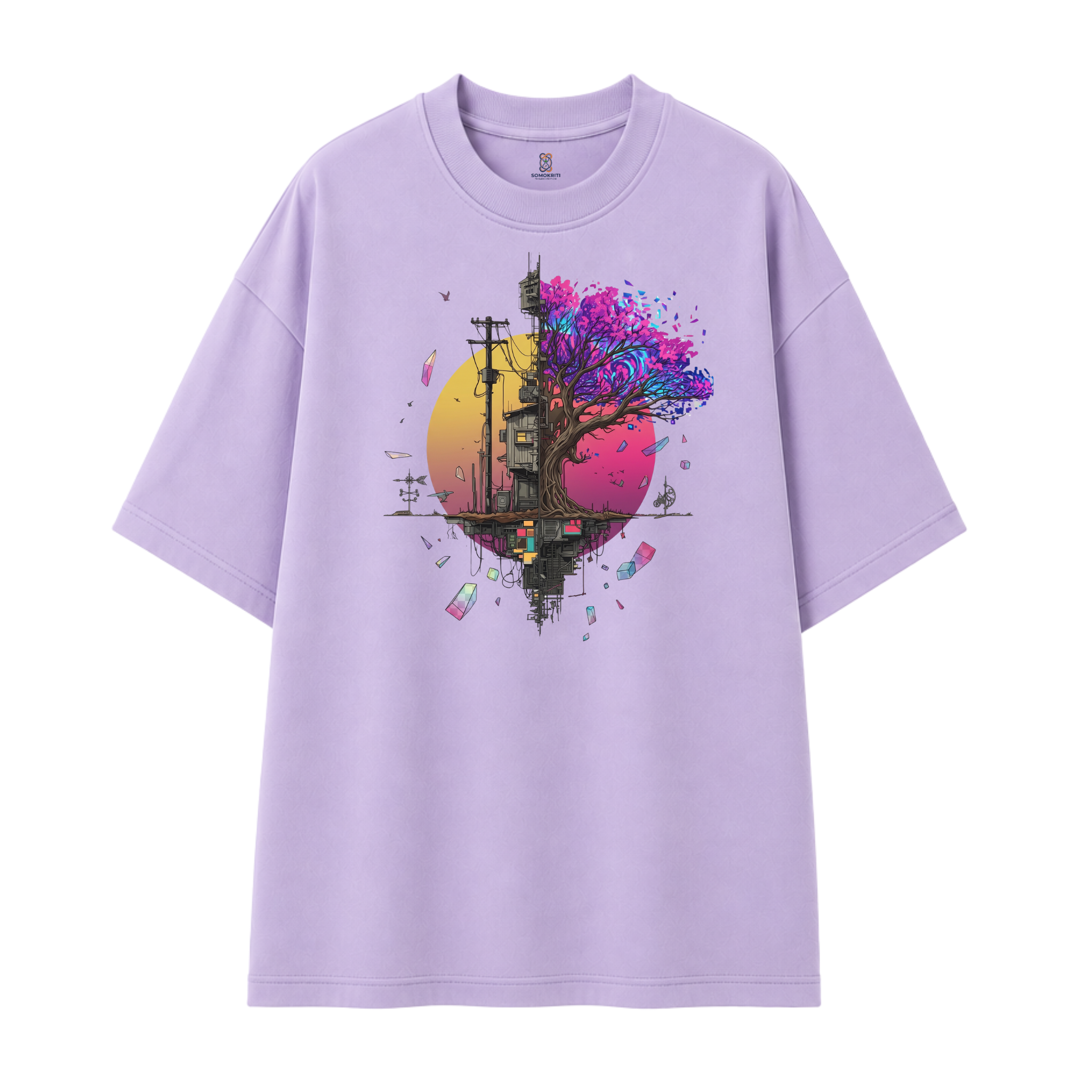 Somokriti Premium Cotton Printed T-Shirt - Urban Genesis | Oversized Fit, Half Sleeve, Round Neck | Unisex