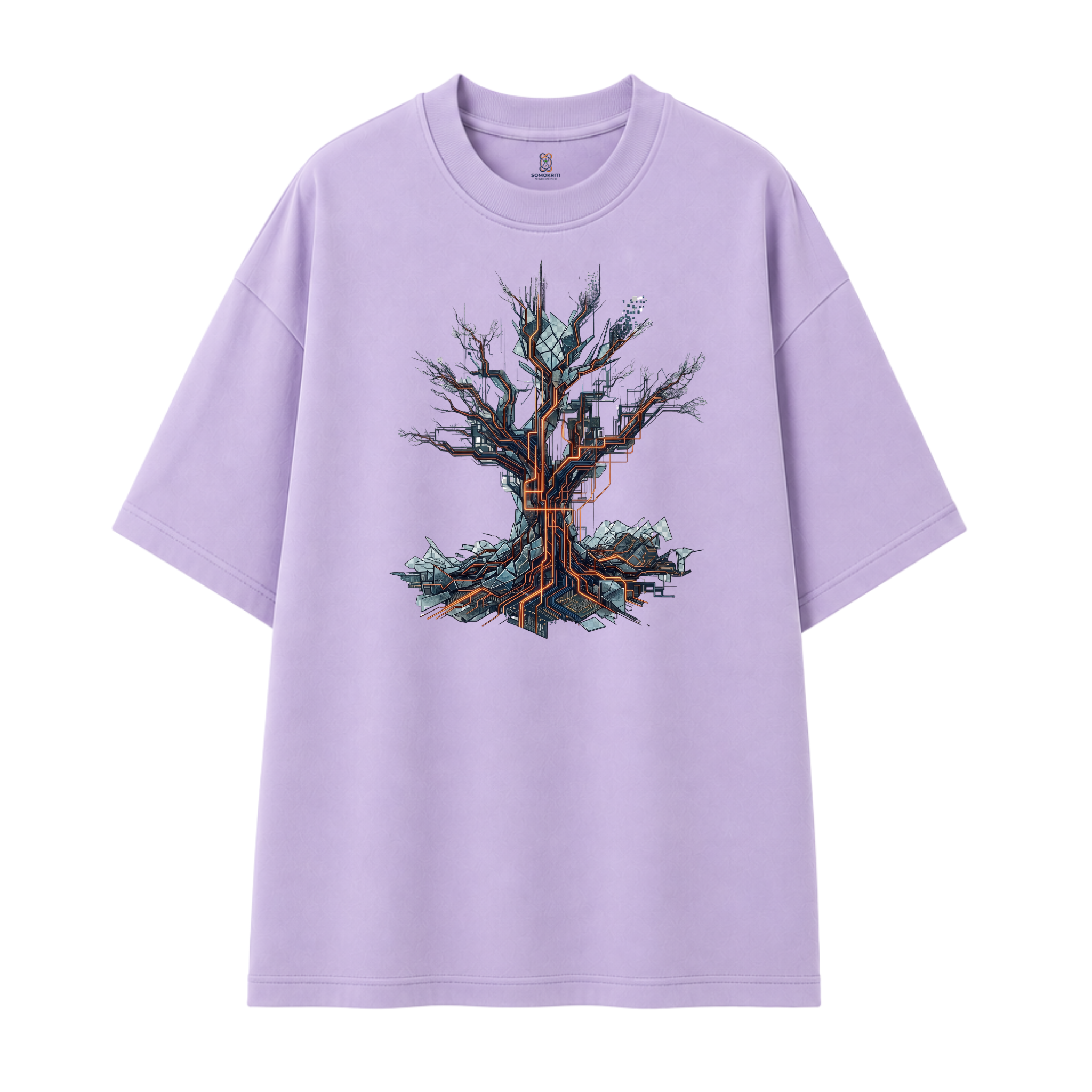 Somokriti Premium Cotton Printed T-Shirt - Quantum Roots | Oversized Fit, Half Sleeve, Round Neck | Unisex
