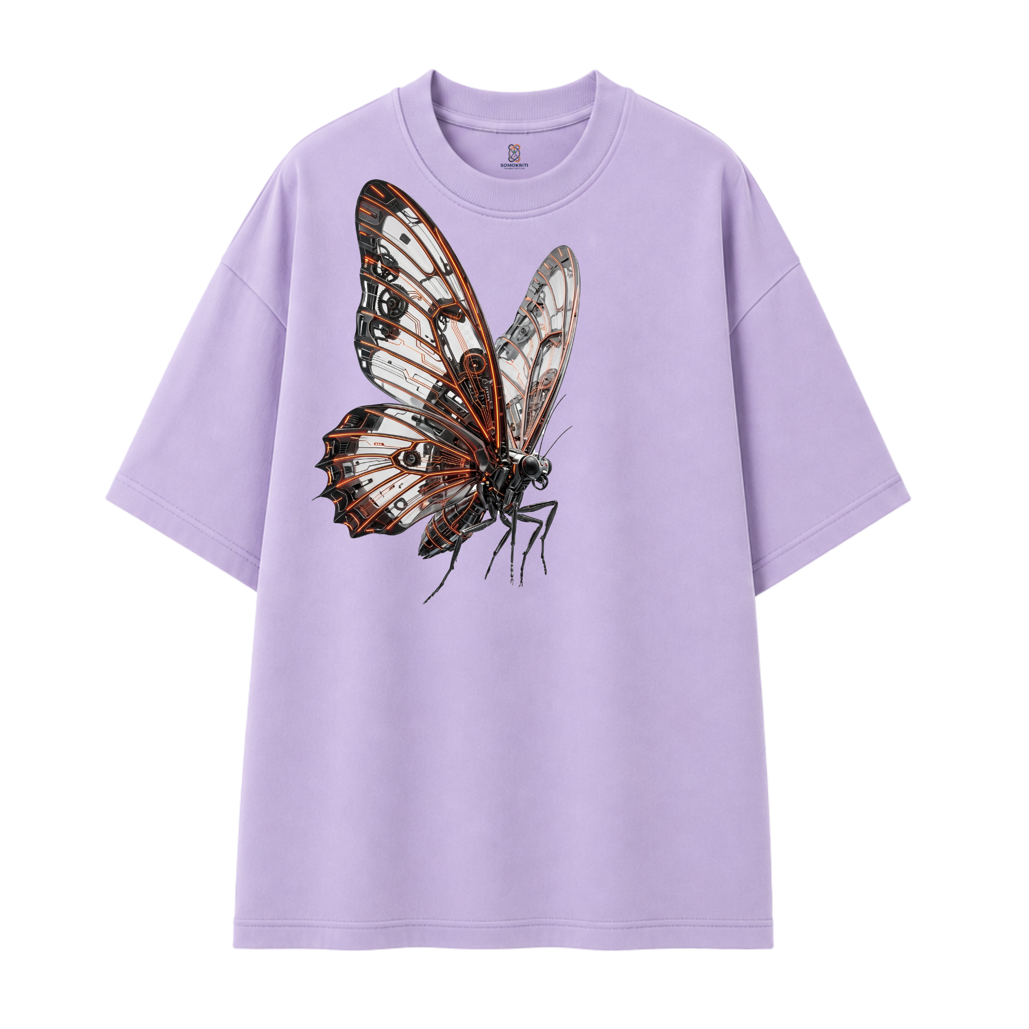 Somokriti Premium Cotton Printed T-Shirt - Cyber Metamorph | Oversized Fit, Half Sleeve, Round Neck | Unisex
