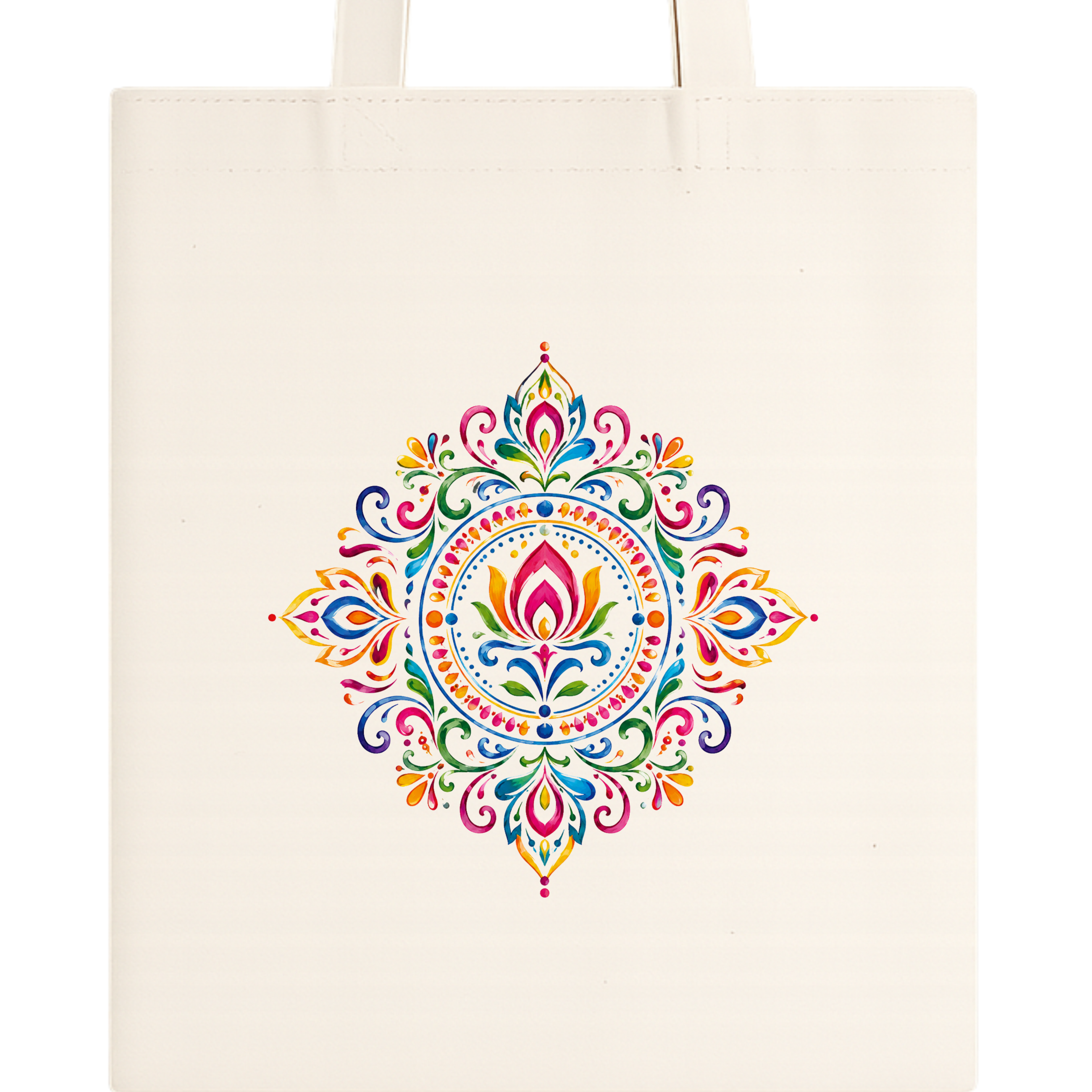 Somokriti Premium Cotton Tote Bag - Rangoli | 220 GSM | Printed | 12x14 Inch
