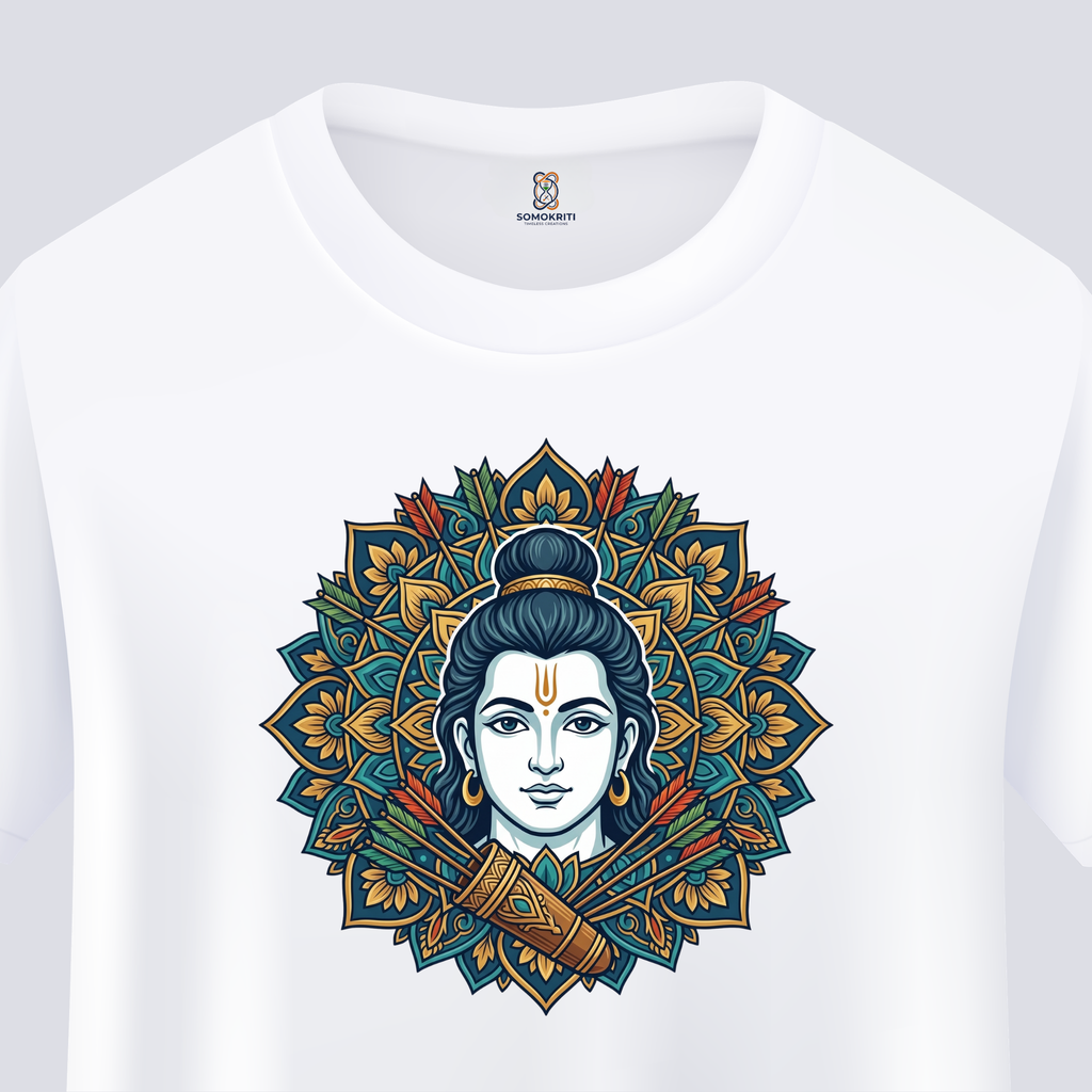 Somokriti Unisex Premium Cotton Printed T-Shirt - The Dharma Warrior | Regular Fit, Half Sleeve, Round Neck