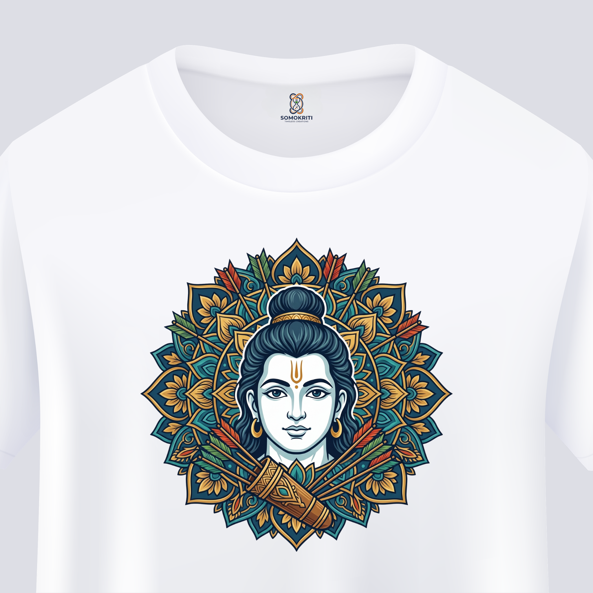 Somokriti Unisex Premium Cotton Printed T-Shirt - The Dharma Warrior | Regular Fit, Half Sleeve, Round Neck