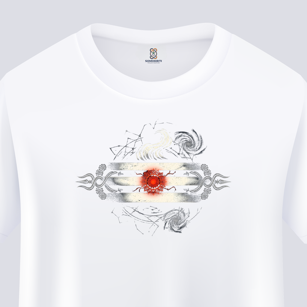 Somokriti Unisex Premium Cotton Printed T-Shirt - The Cosmic Awakening | Mahadev Third Eye | Regular Fit, Half Sleeve, Round Neck