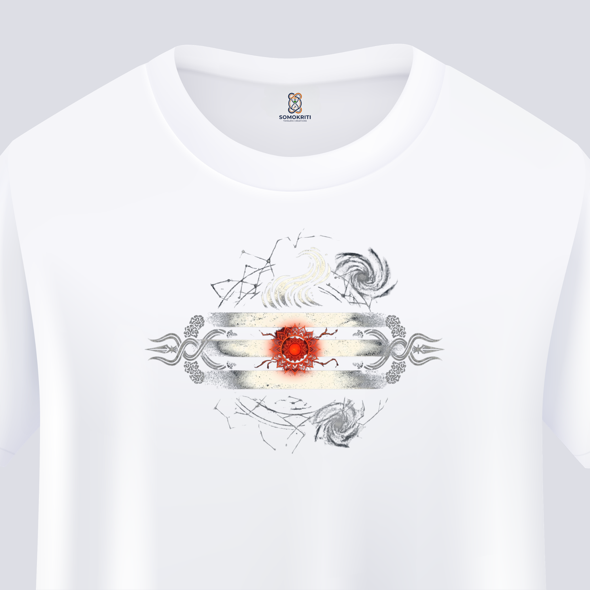 Somokriti Unisex Premium Cotton Printed T-Shirt - The Cosmic Awakening | Mahadev Third Eye | Regular Fit, Half Sleeve, Round Neck