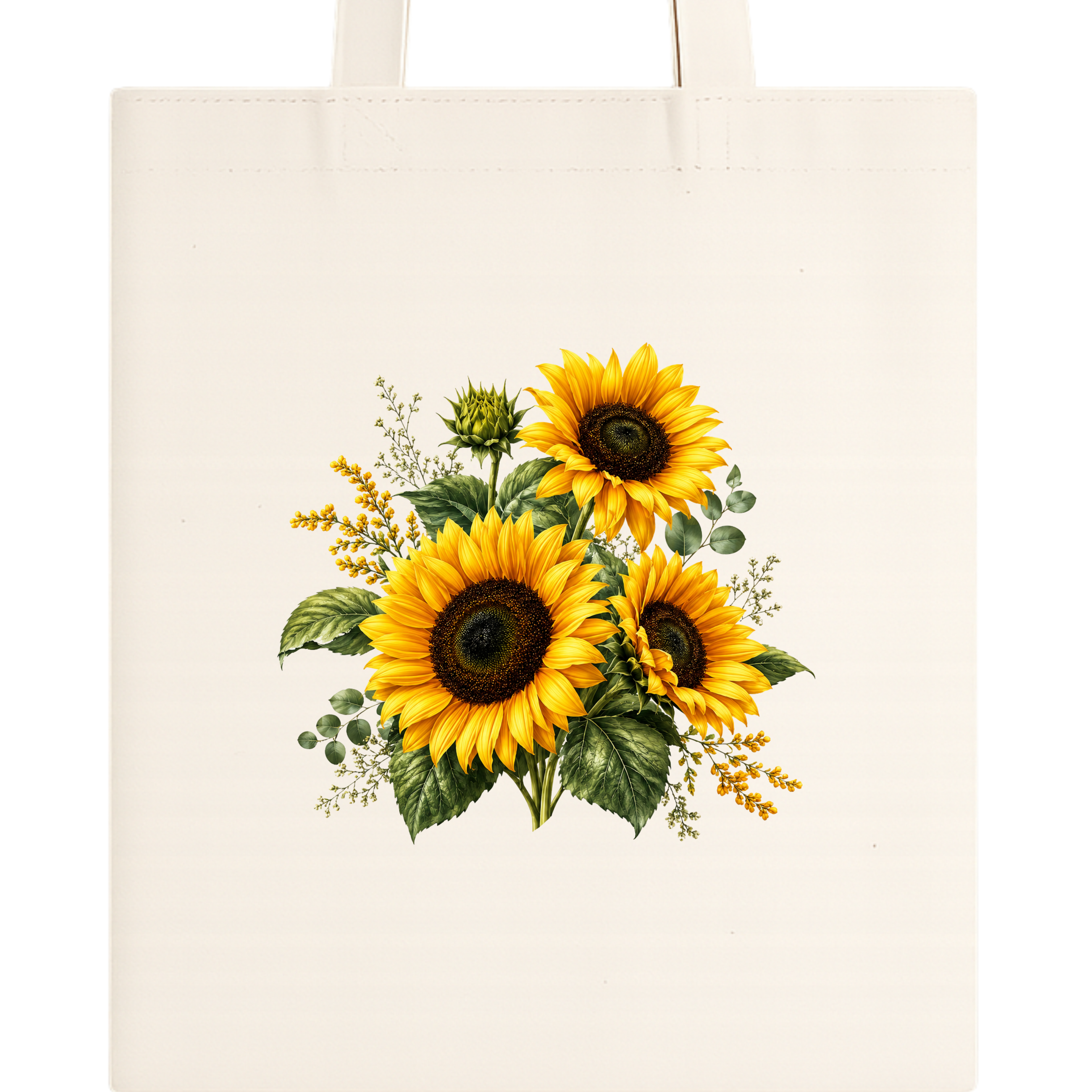 Somokriti Premium Cotton Tote Bag - Sunflower Bloom | 220 GSM | Printed | 12x14 Inch