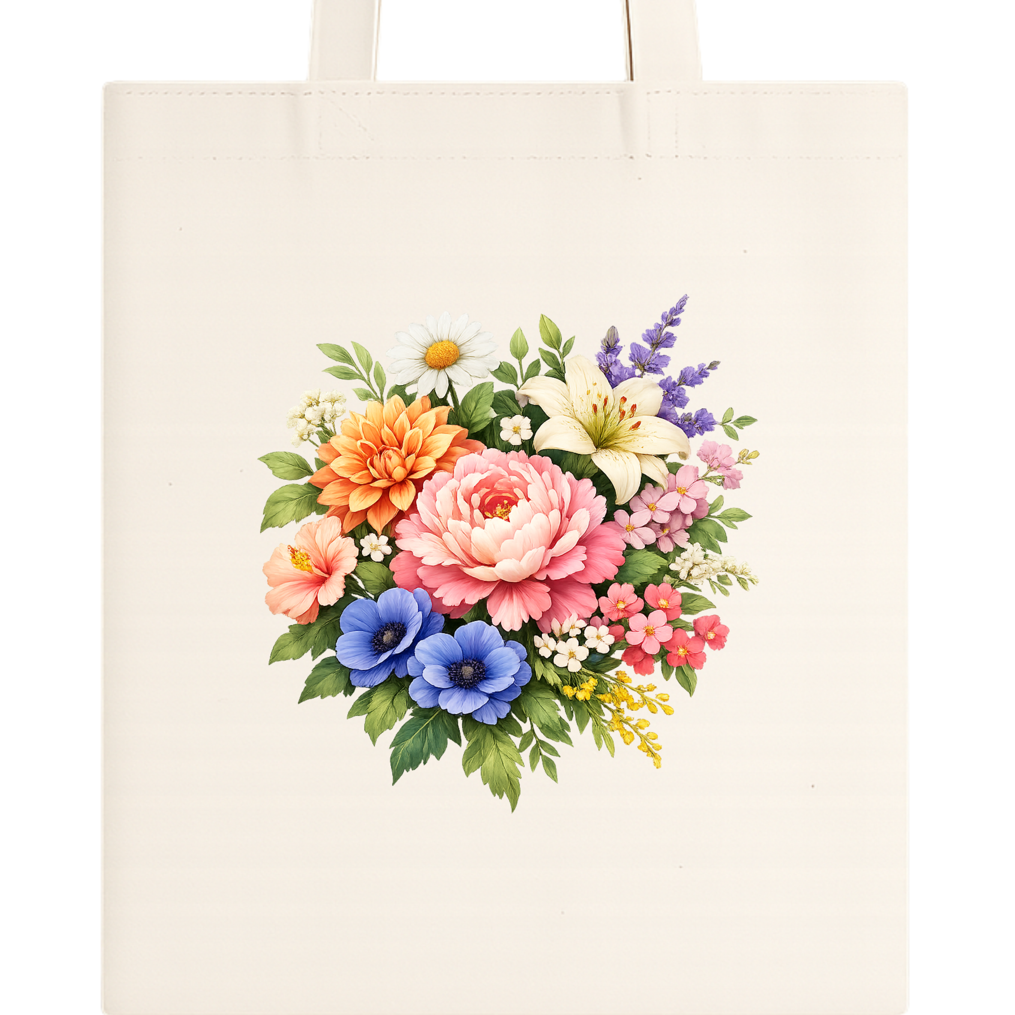 Somokriti Premium Cotton Tote Bag - Floral Garden | 220 GSM | Printed | 12x14 Inch
