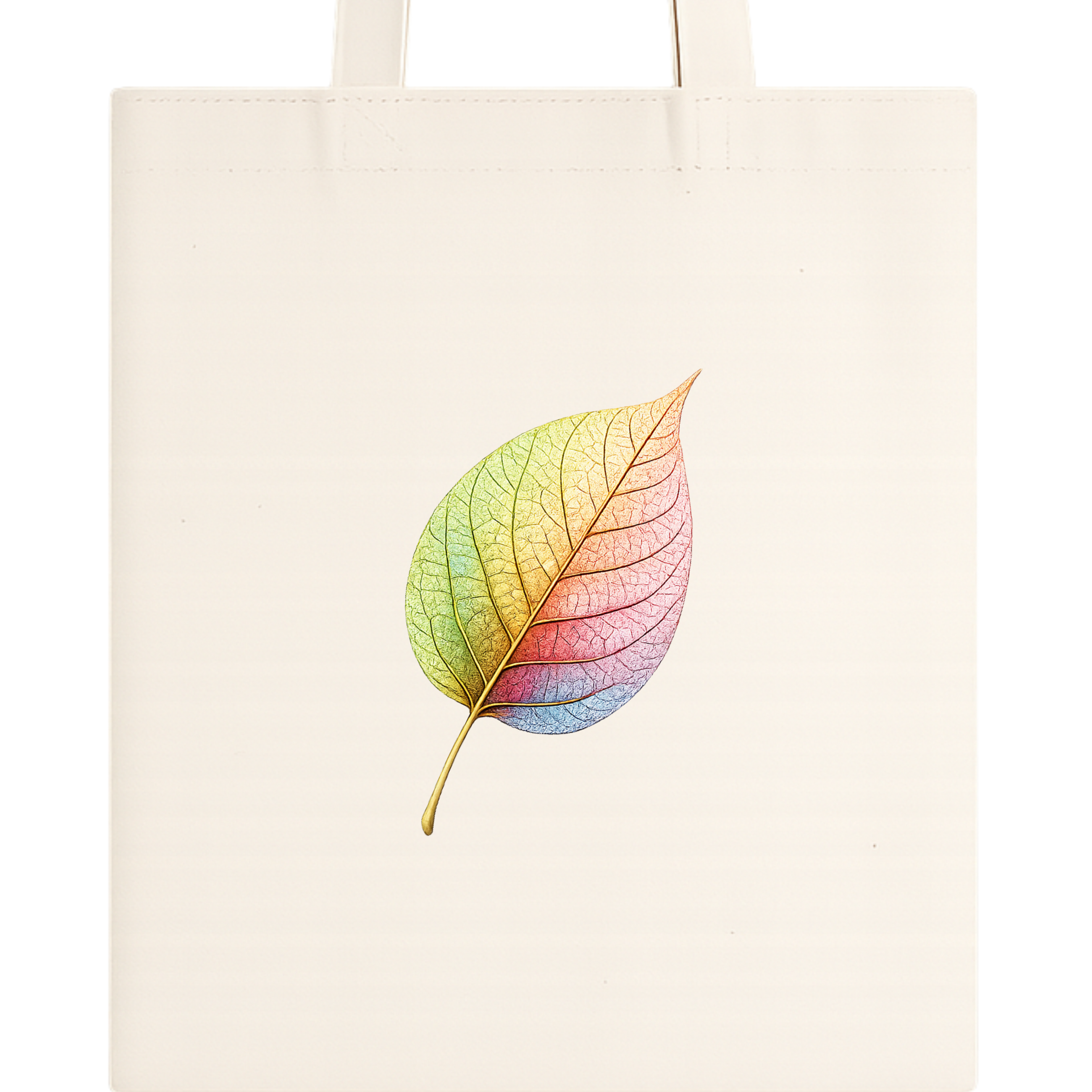 Somokriti Premium Cotton Tote Bag - Rainbow Leaf | 220 GSM | Printed | 12x14 Inch