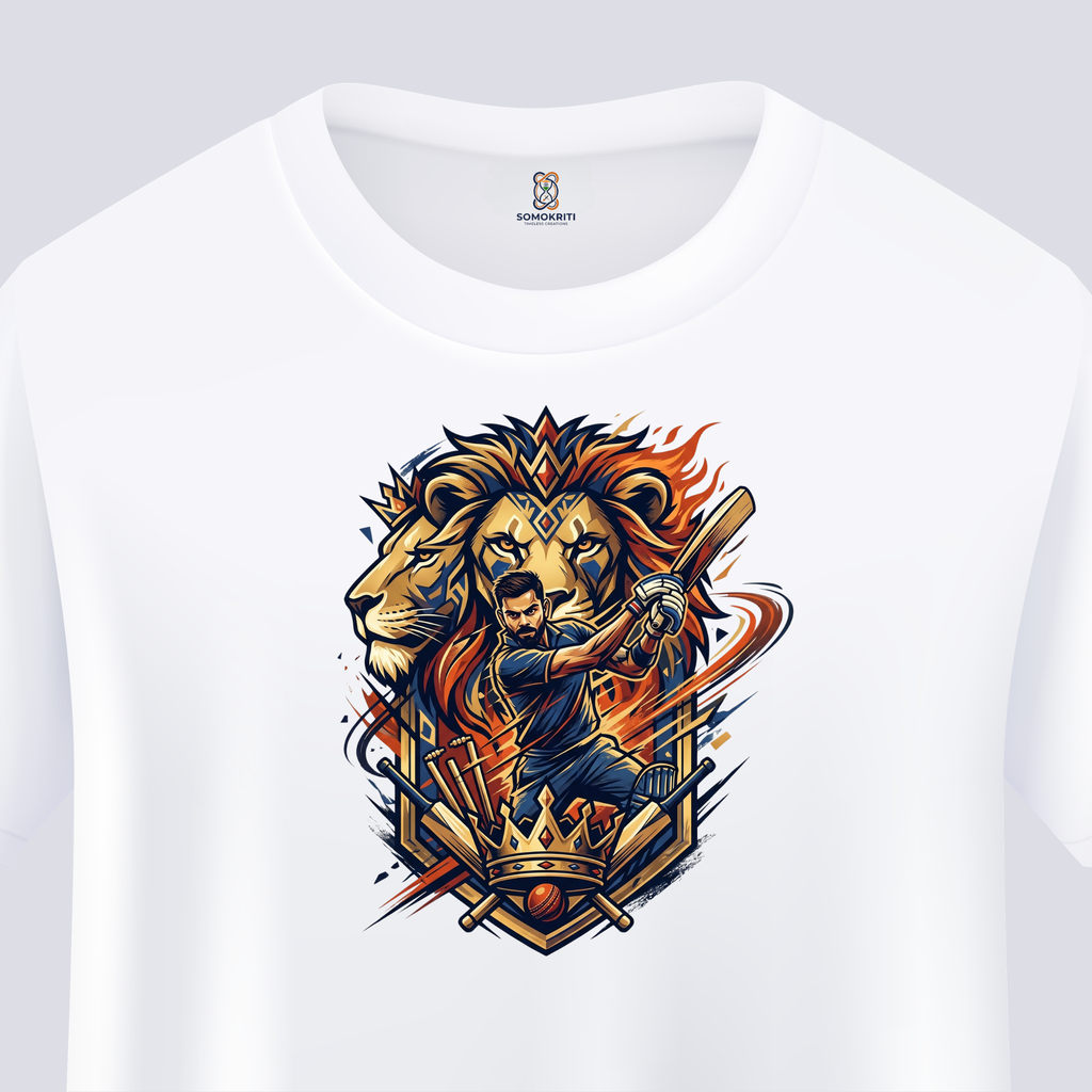 Somokriti Unisex Premium Cotton Printed T-Shirt - The King’s Roar | Regular Fit, Half Sleeve, Round Neck