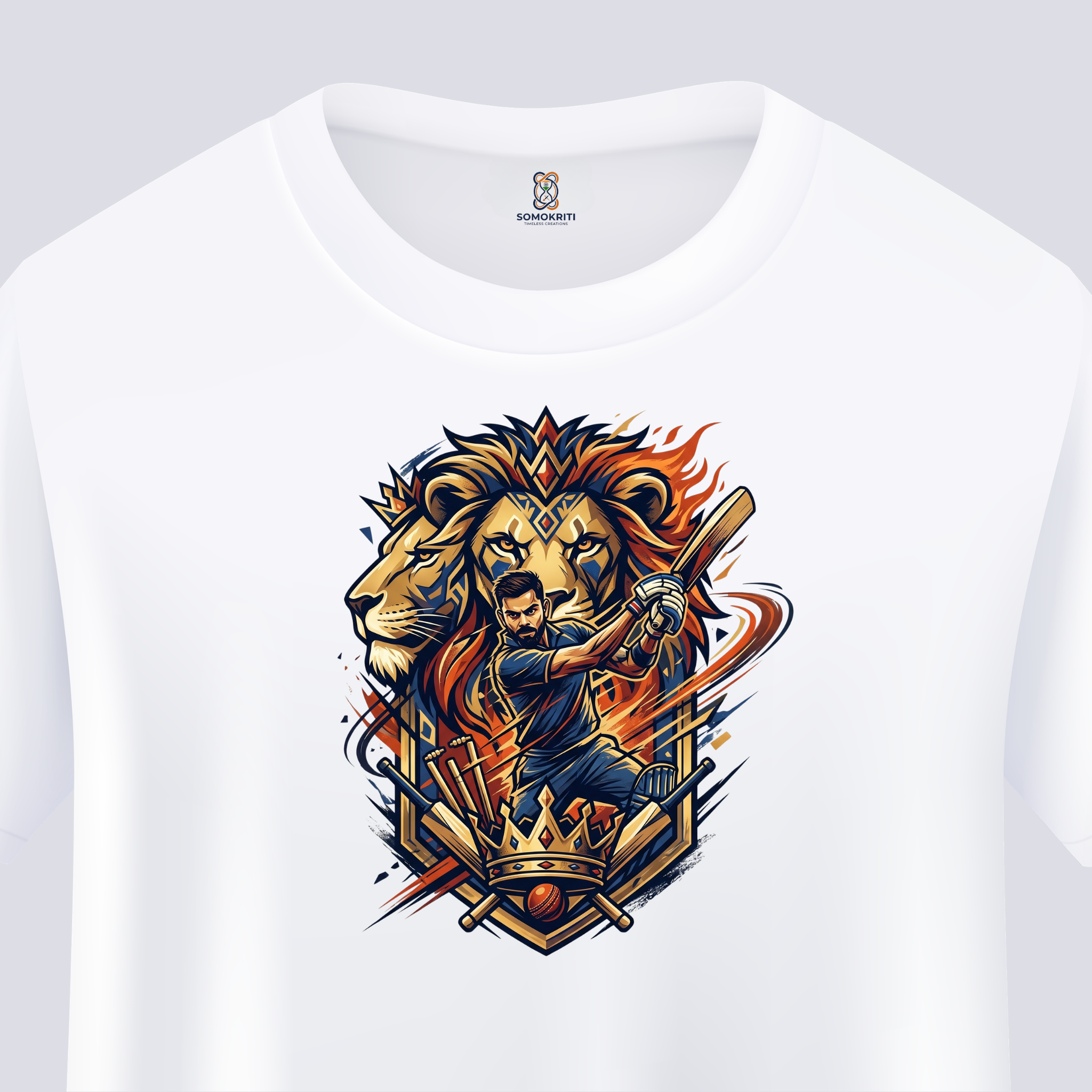 Somokriti Unisex Premium Cotton Printed T-Shirt - The King’s Roar | Regular Fit, Half Sleeve, Round Neck
