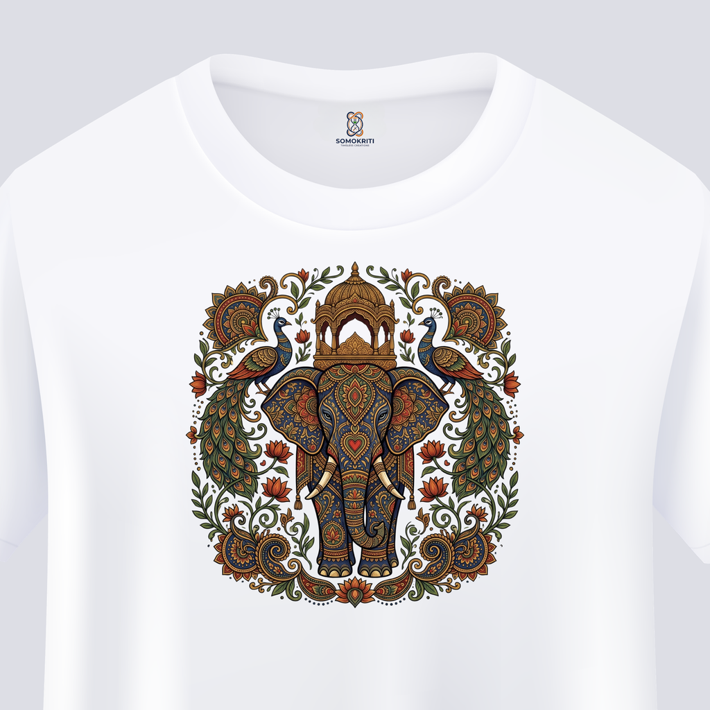 Somokriti Unisex Premium Cotton Printed T-Shirt - The Royal Heritage | Regular Fit, Half Sleeve, Round Neck