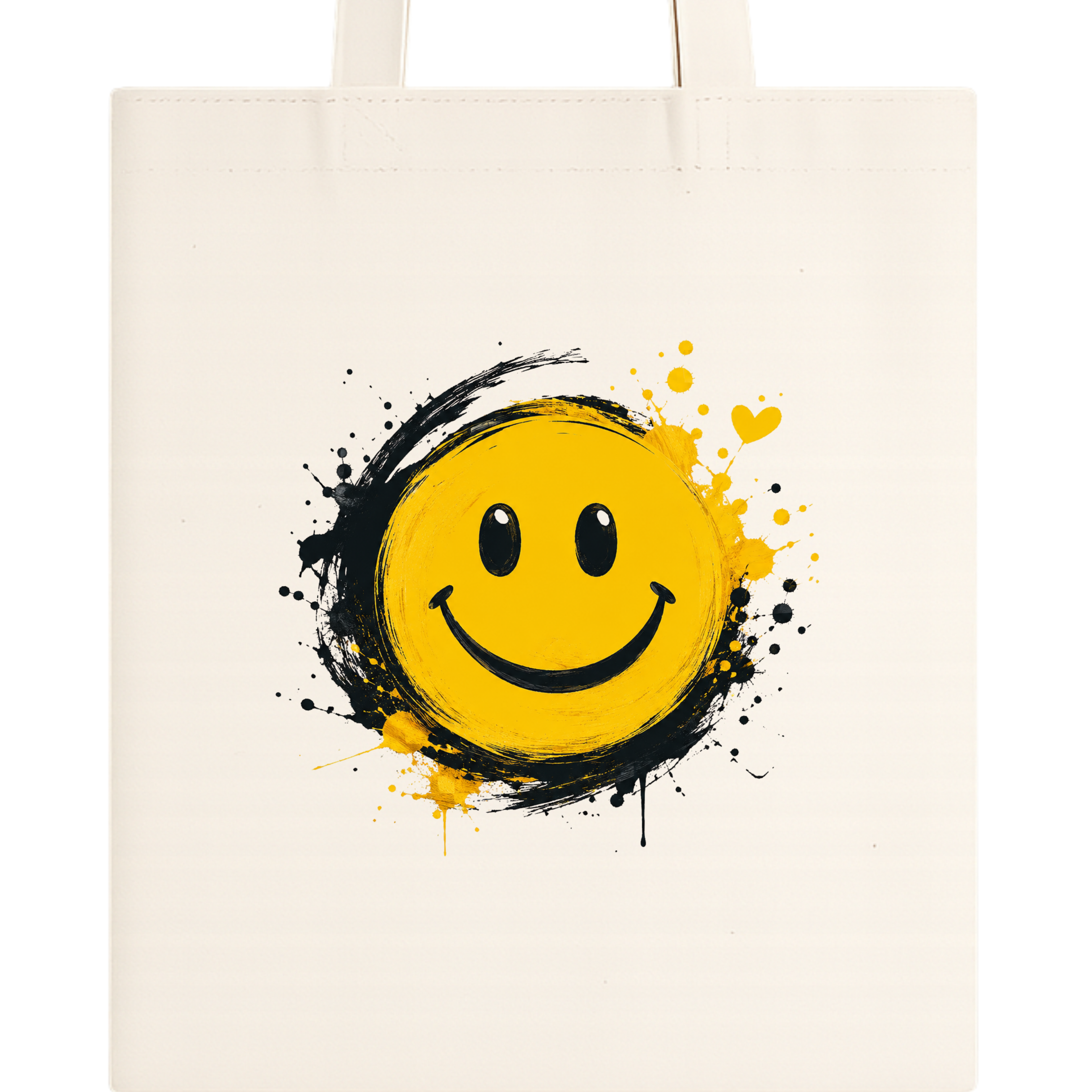 Somokriti Premium Cotton Tote Bag - Happy Vibes | 220 GSM | Printed | 12x14 Inch
