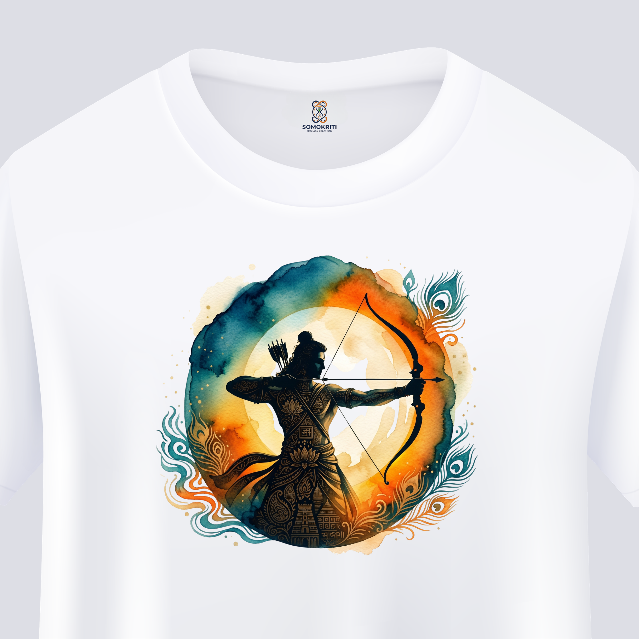 Somokriti Unisex Premium Cotton Printed T-Shirt - The Infinite Aim | Lord Rama | Regular Fit, Half Sleeve, Round Neck