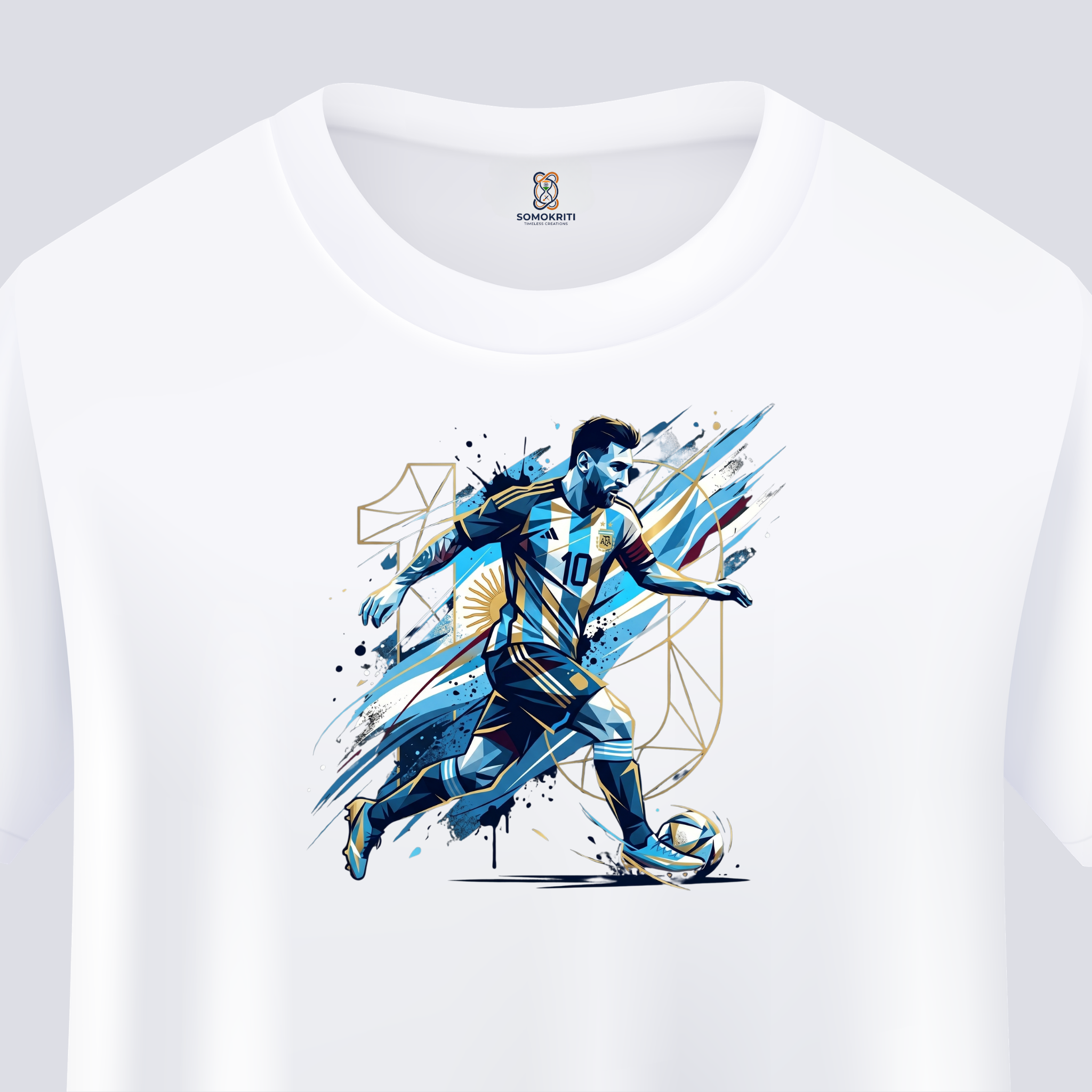Somokriti Unisex Premium Cotton Printed T-Shirt - The G.O.A.T. | Regular Fit, Half Sleeve, Round Neck