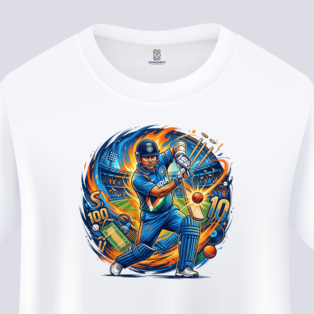 Somokriti Unisex Premium Cotton Printed T-Shirt - The Master Blaster | Regular Fit, Half Sleeve, Round Neck
