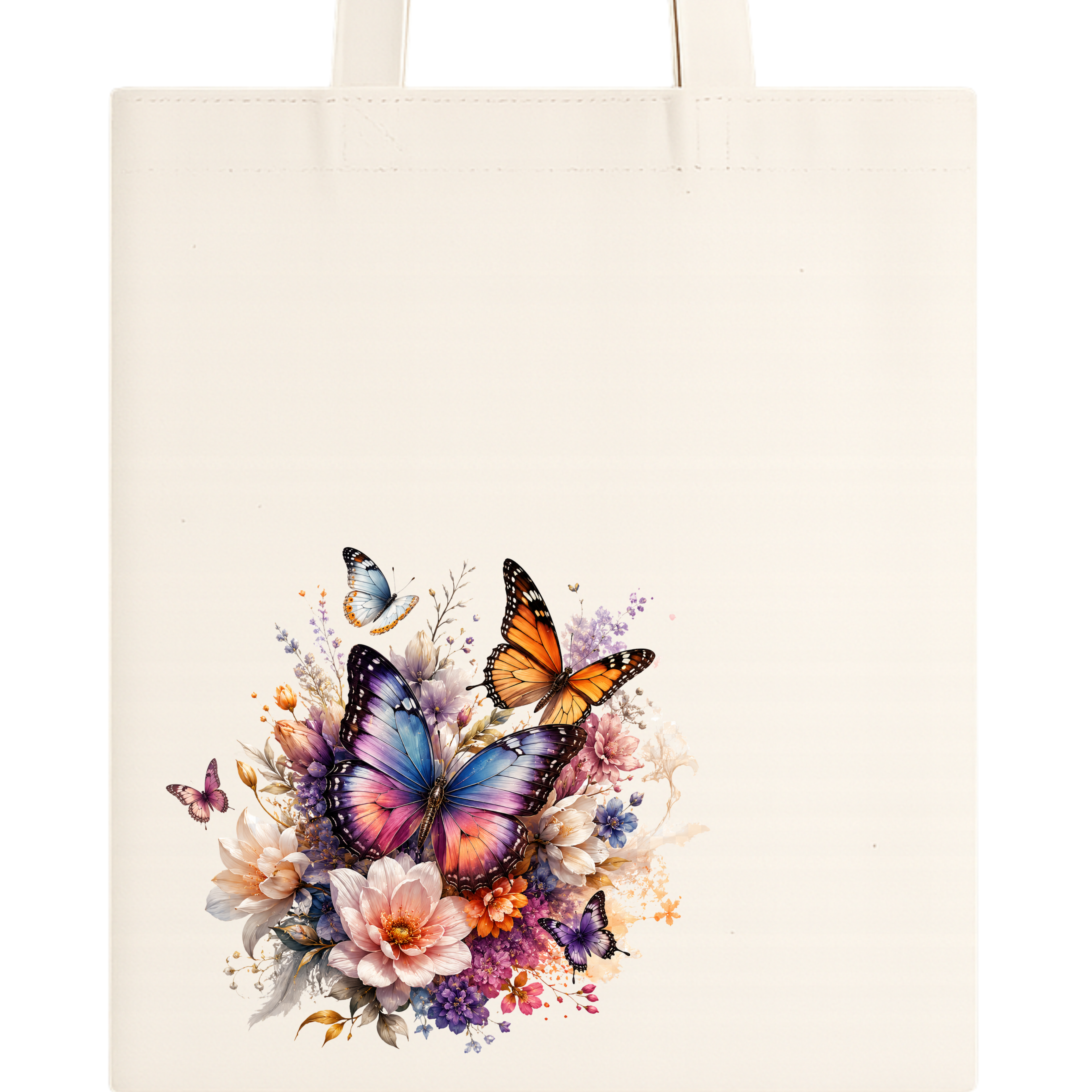 Somokriti Premium Cotton Tote Bag - Butterfly Bloom | 220 GSM | Printed | 12x14 Inch