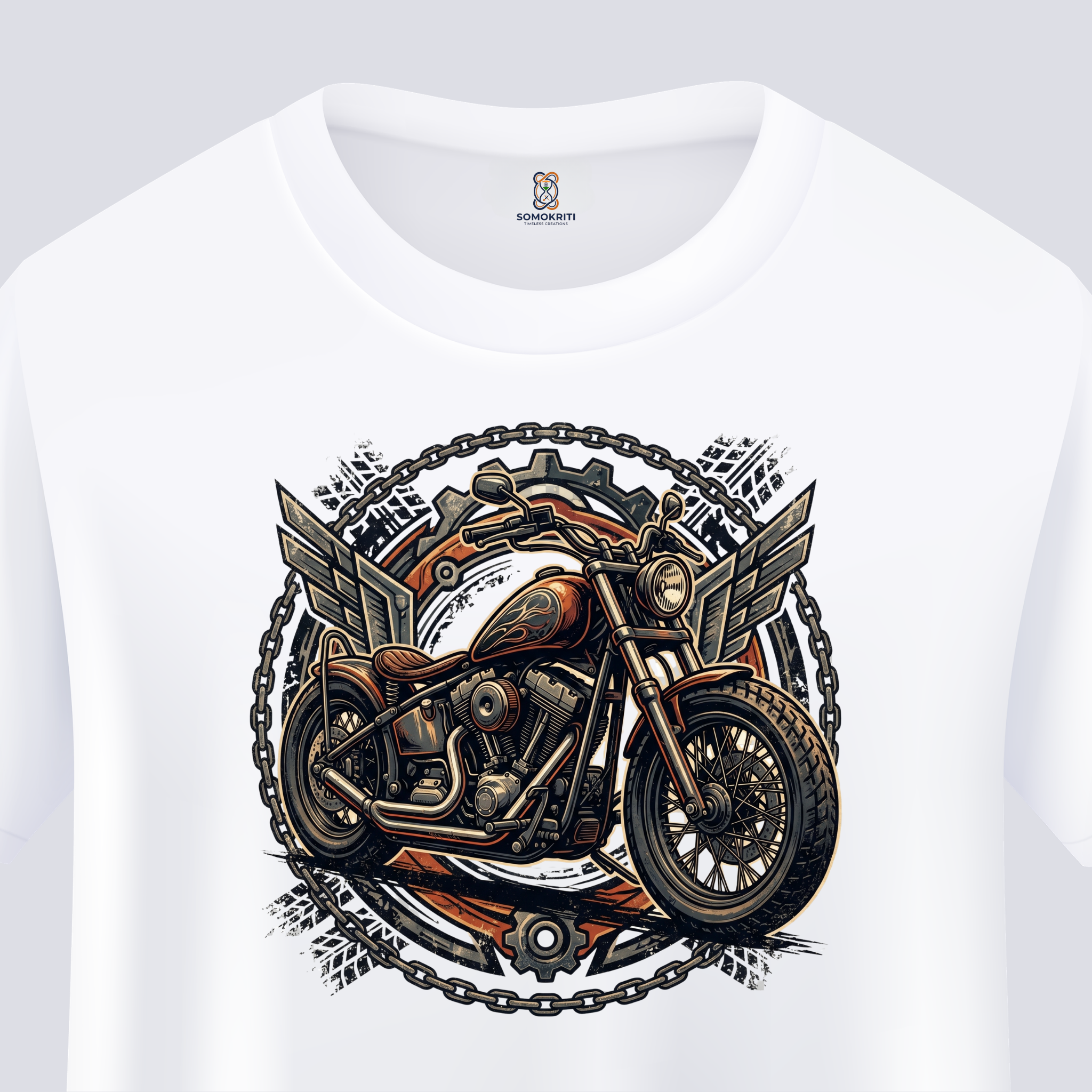 Somokriti Unisex Premium Cotton Printed T-Shirt - The Iron Rebel | Regular Fit, Half Sleeve, Round Neck