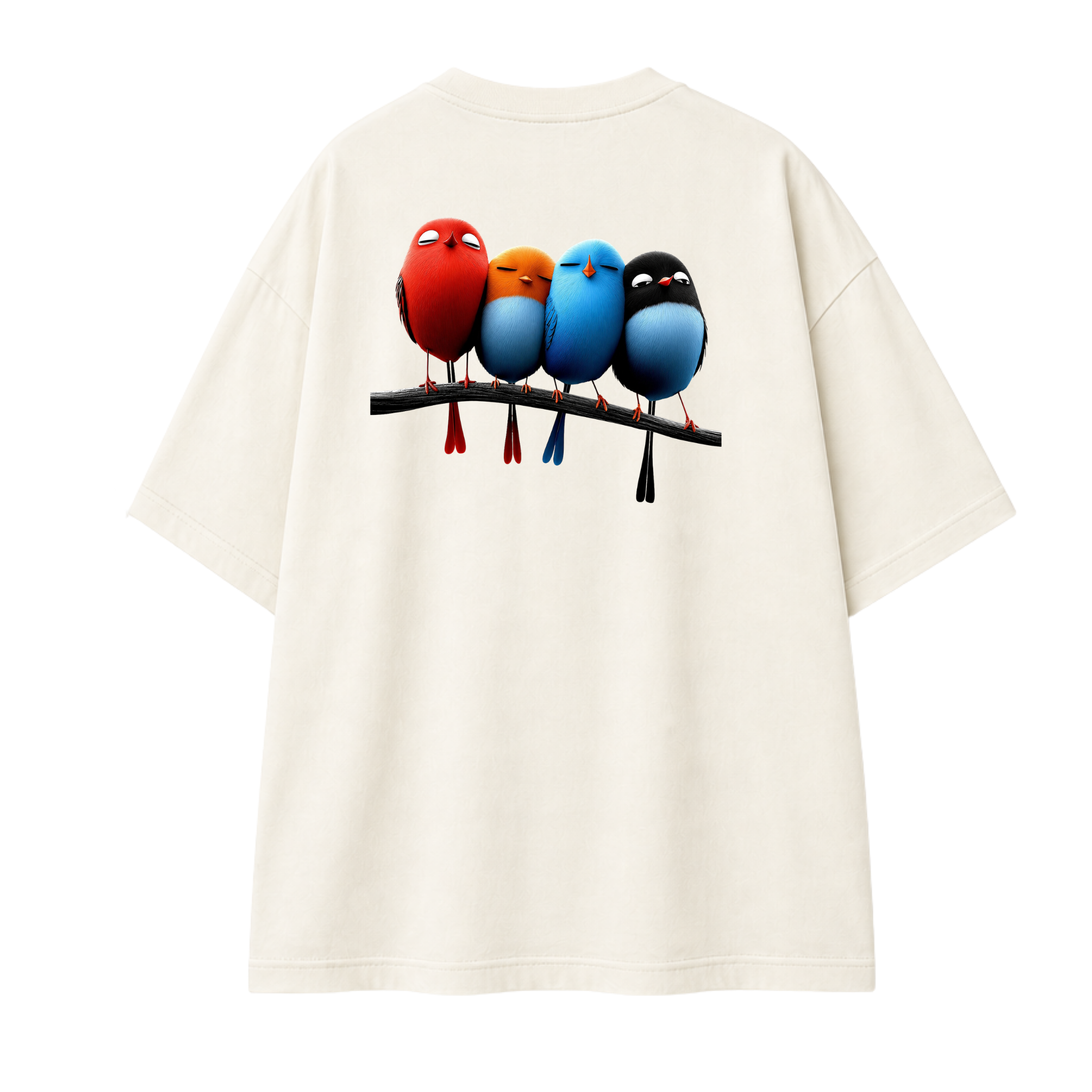 Somokriti Premium Cotton Printed T-Shirt - Feather Squad | Oversized Fit, Half Sleeve, Round Neck | Unisex