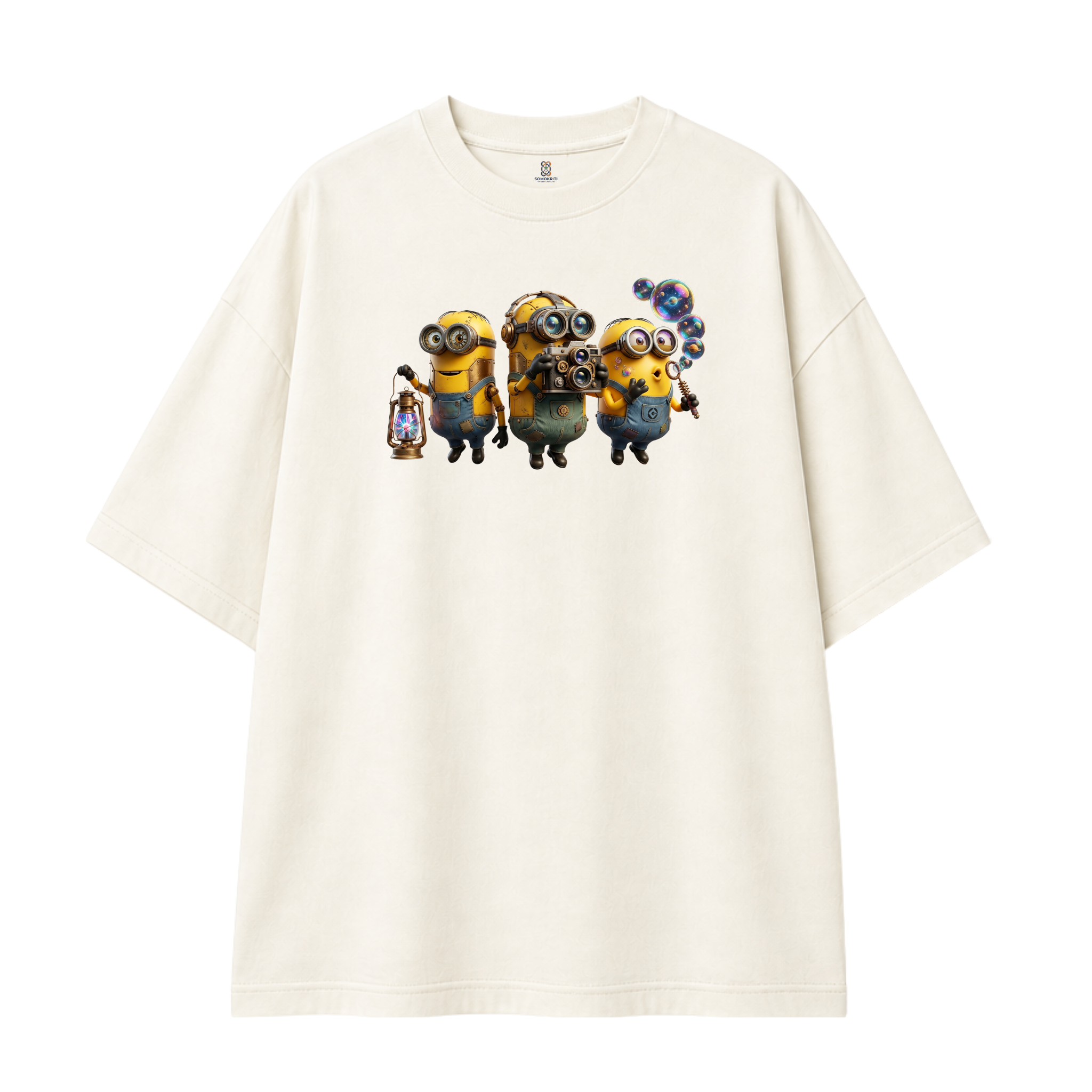 Somokriti Premium Cotton Printed T-Shirt - Minion Mischief | Oversized Fit, Half Sleeve, Round Neck | Unisex