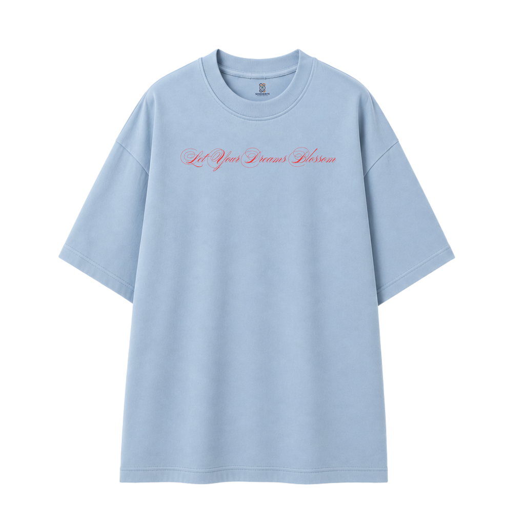 Somokriti Premium Cotton Printed T-Shirt - Dreams Blossom | Oversized Fit, Half Sleeve, Round Neck | Girls, Women