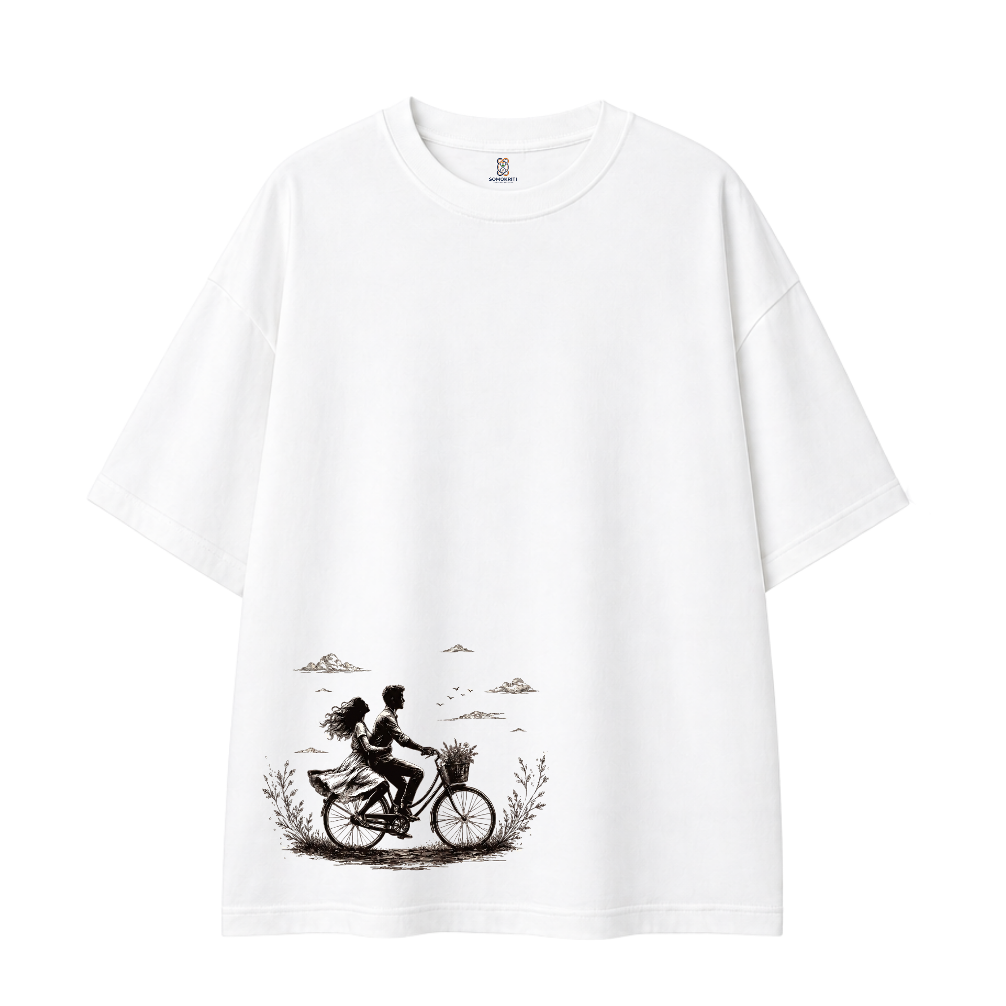 Somokriti Premium Cotton Printed T-Shirt - Endless Journey | Oversized Fit, Half Sleeve, Round Neck | Unisex