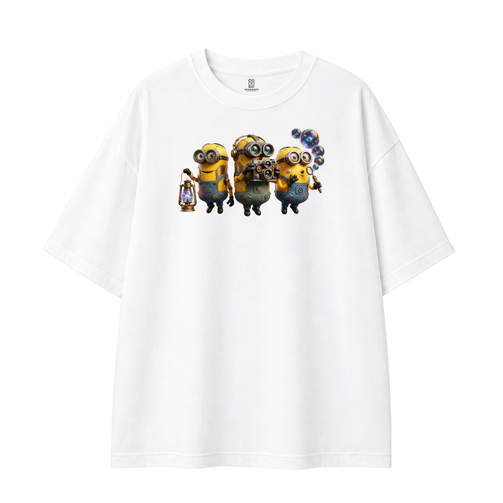 Somokriti Premium Cotton Printed T-Shirt - Minion Mischief | Oversized Fit, Half Sleeve, Round Neck | Unisex