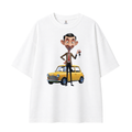 Somokriti Premium Cotton Printed T-Shirt - Bean Adventures | Oversized Fit, Half Sleeve, Round Neck | Unisex