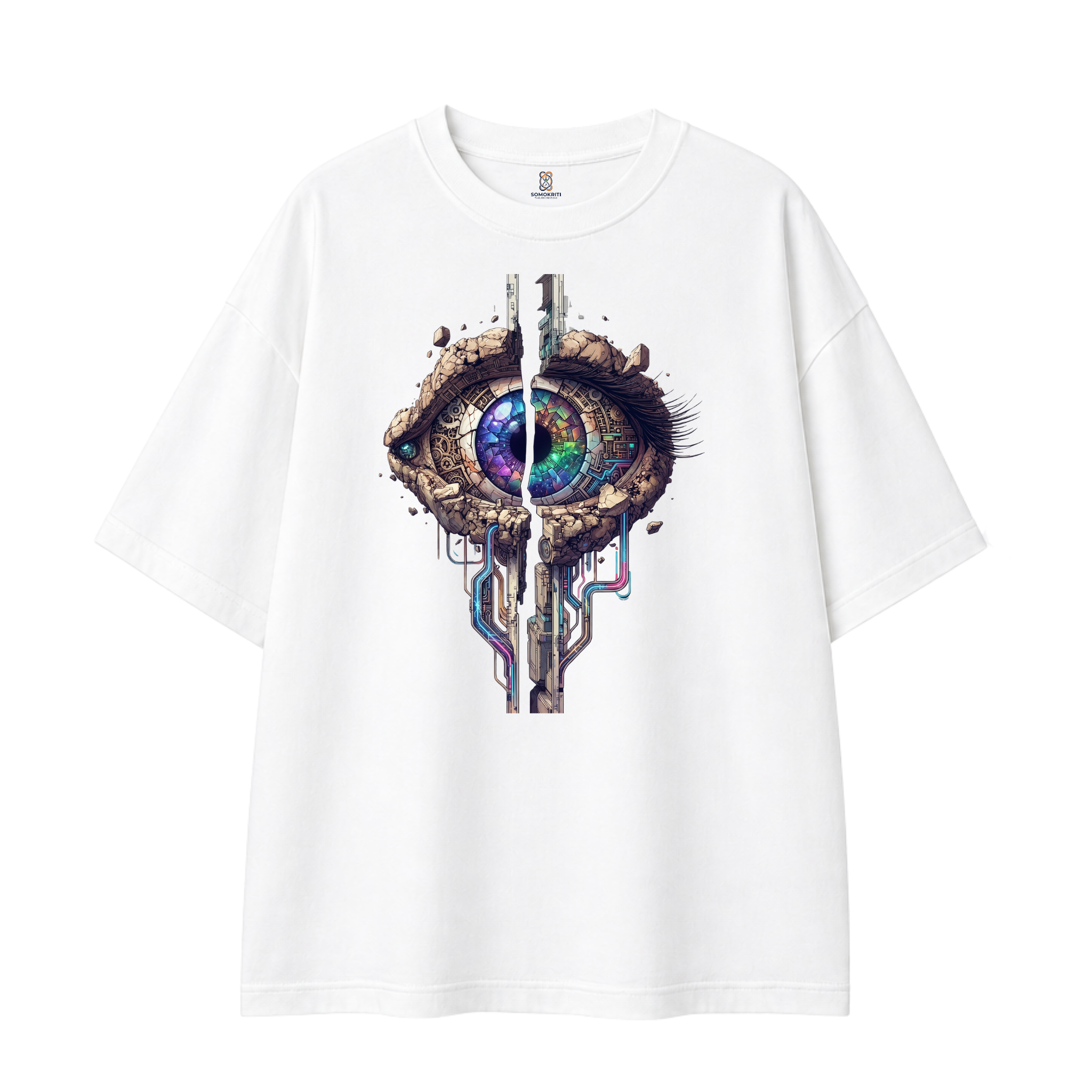 Somokriti Premium Cotton Printed T-Shirt - Digital Vision | Oversized Fit, Half Sleeve, Round Neck | Unisex (Copy)