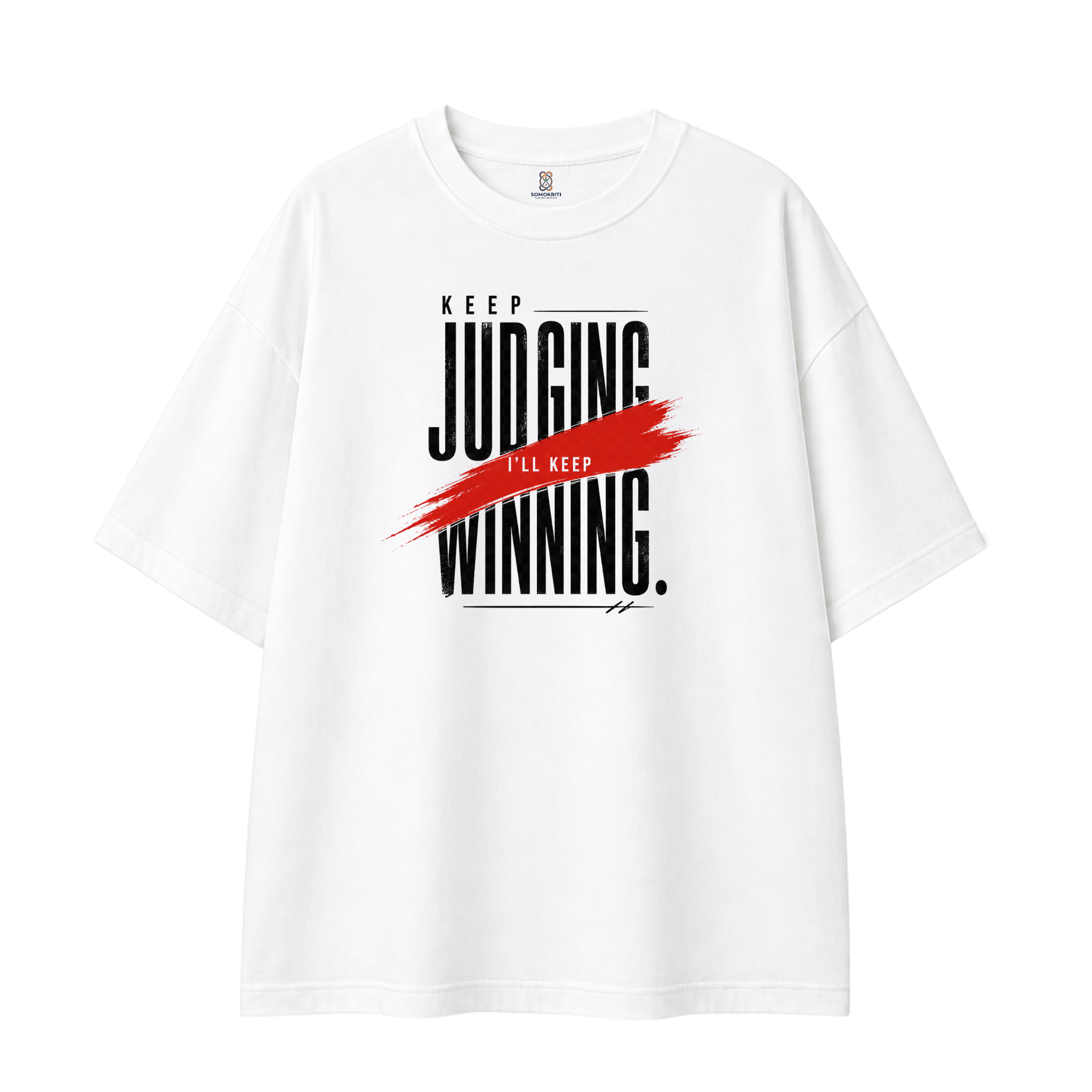 Somokriti Premium Cotton Printed T-Shirt - Relentless Grind | Oversized Fit, Half Sleeve, Round Neck | Unisex