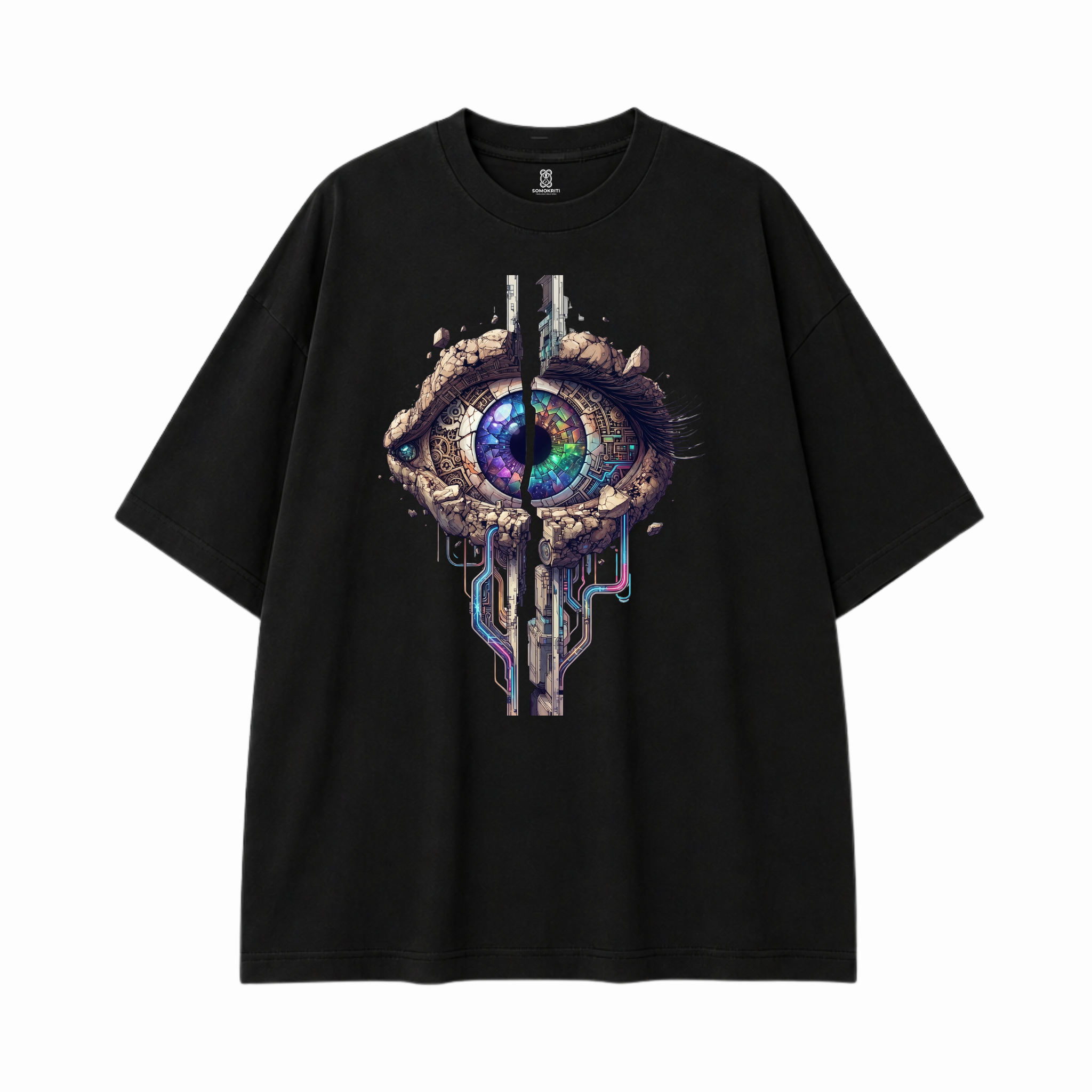 Somokriti Premium Cotton Printed T-Shirt - Digital Vision | Oversized Fit, Half Sleeve, Round Neck | Unisex (Copy)