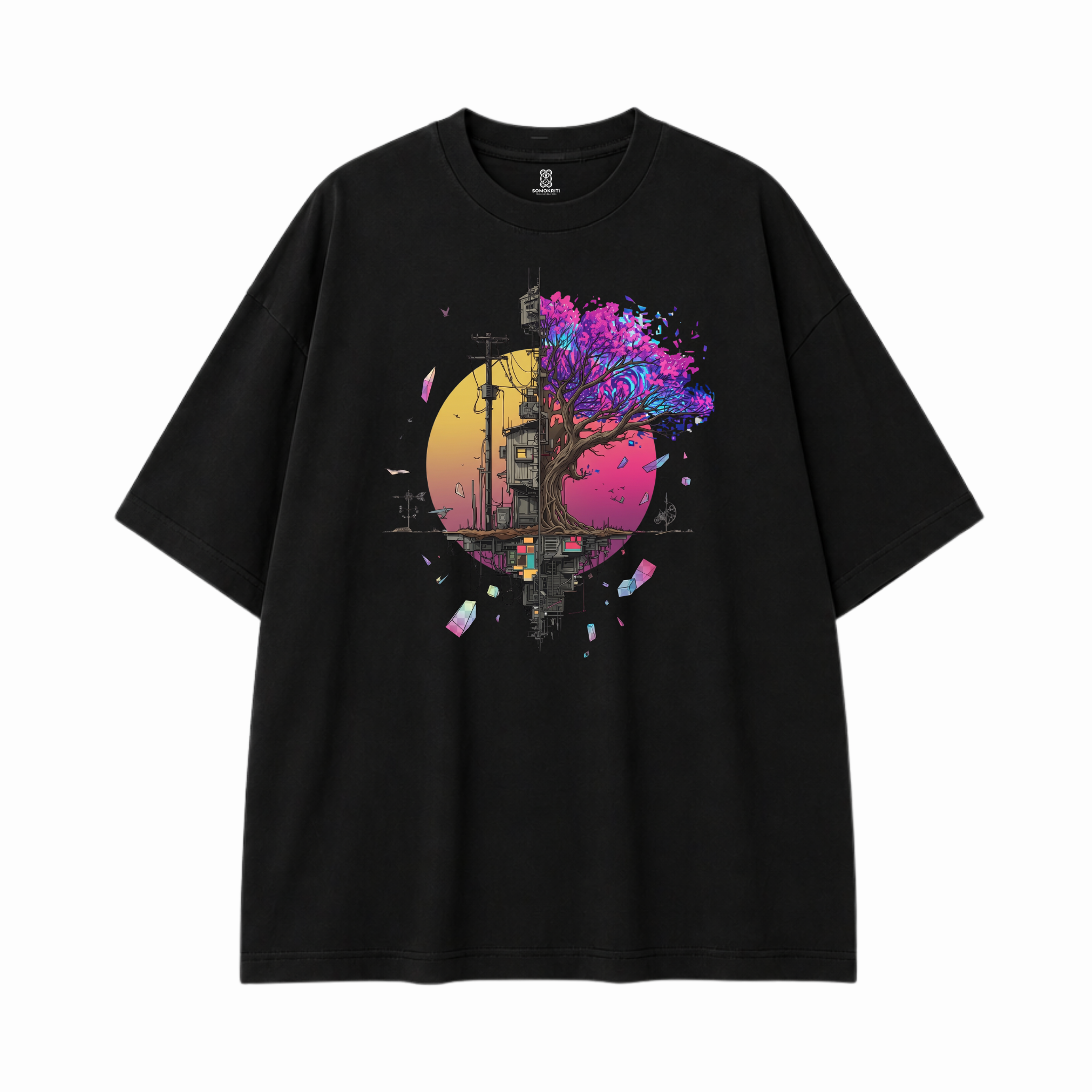 Somokriti Premium Cotton Printed T-Shirt - Urban Genesis | Oversized Fit, Half Sleeve, Round Neck | Unisex