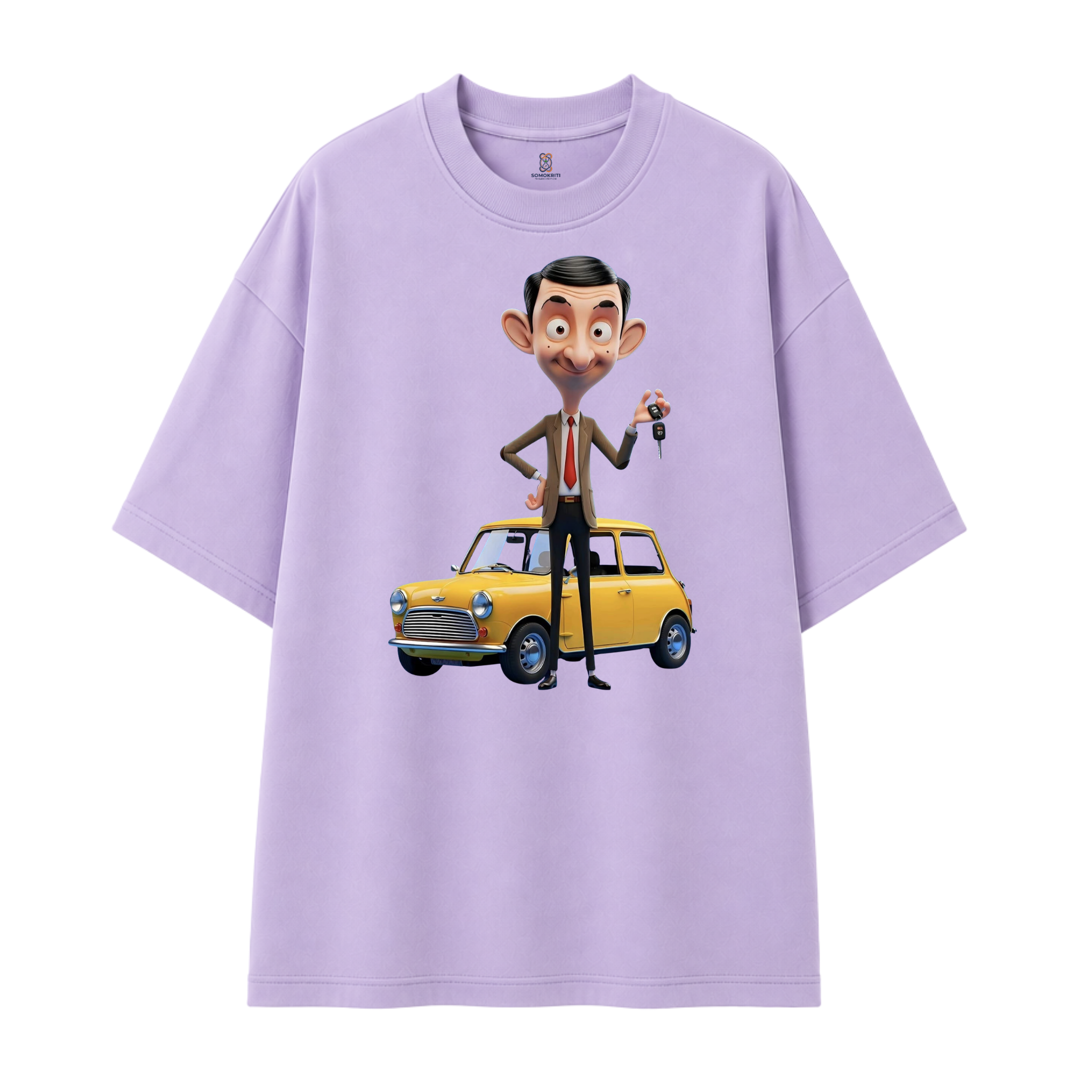 Somokriti Premium Cotton Printed T-Shirt - Bean Adventures | Oversized Fit, Half Sleeve, Round Neck | Unisex