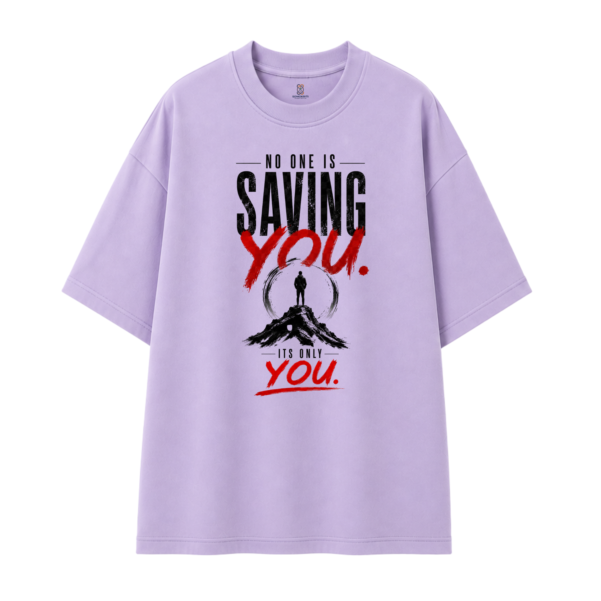 Somokriti Premium Cotton Printed T-Shirt - Self Approval | Oversized Fit, Half Sleeve, Round Neck | Unisex