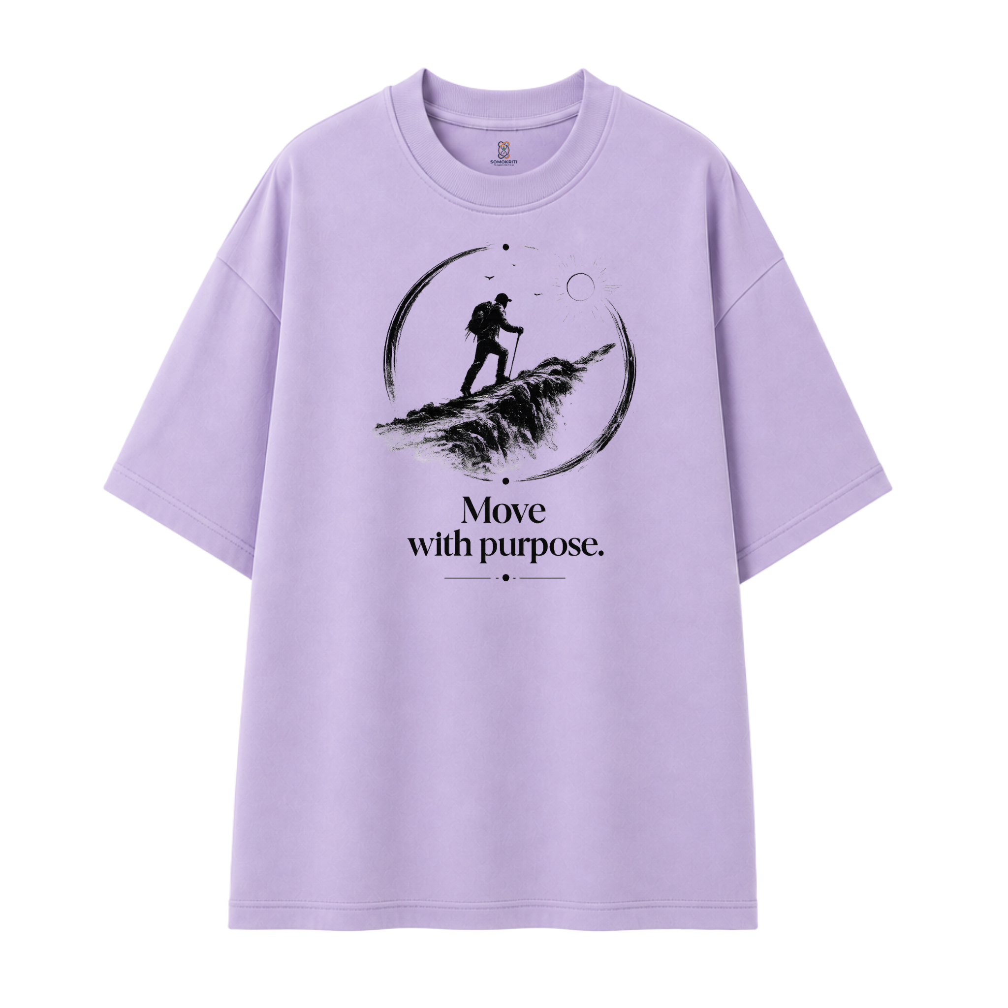 Somokriti Premium Cotton Printed T-Shirt - Purpose Trek | Oversized Fit, Half Sleeve, Round Neck | Unisex
