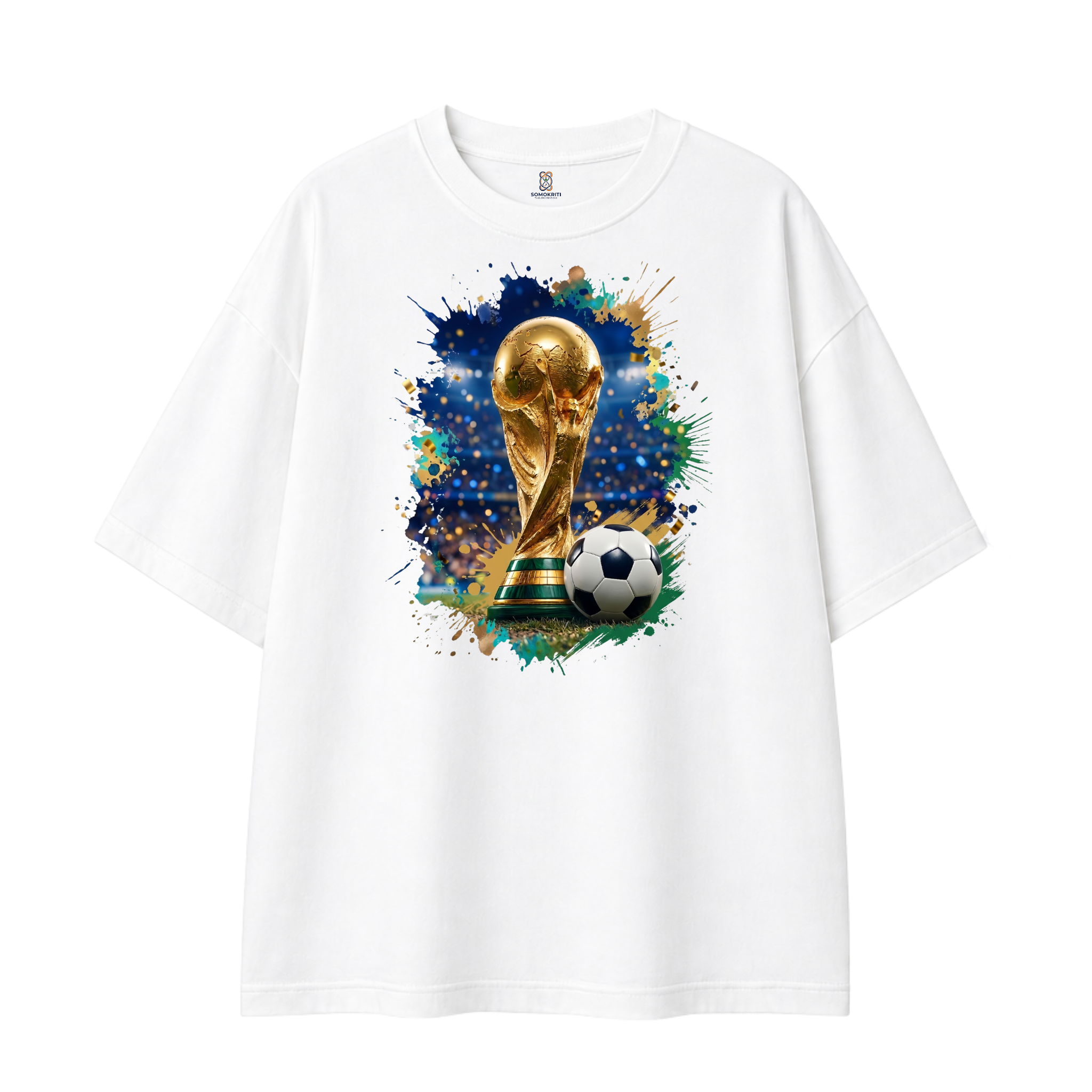 Somokriti Premium Cotton Printed T-Shirt - Cup Fever | Half Sleeve, Round Neck | Unisex